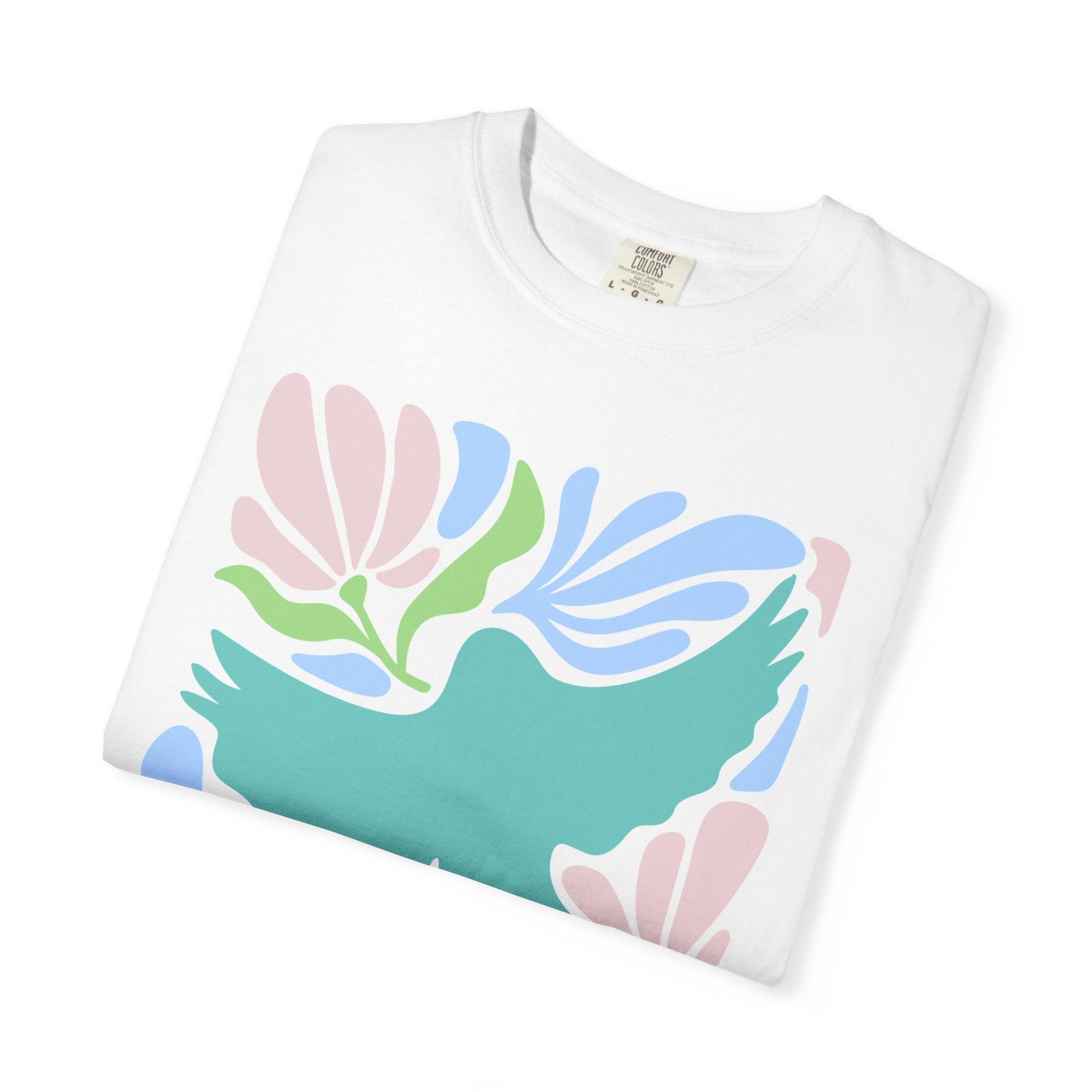Faith Dove T‑Shirt — Pastel Floral Inspirational Tee