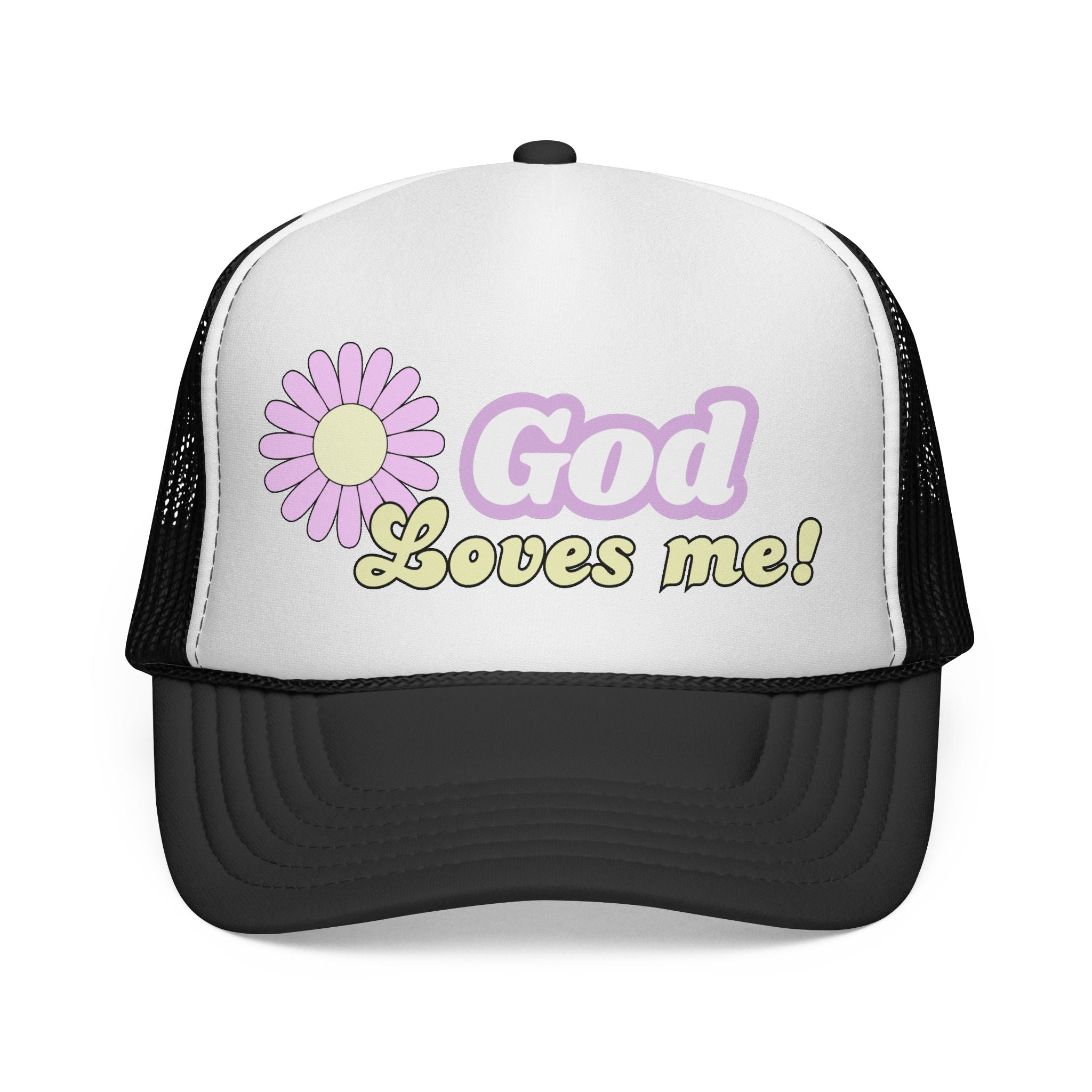 God Loves Me Trucker Cap — Daisy Faith Baseball Hat