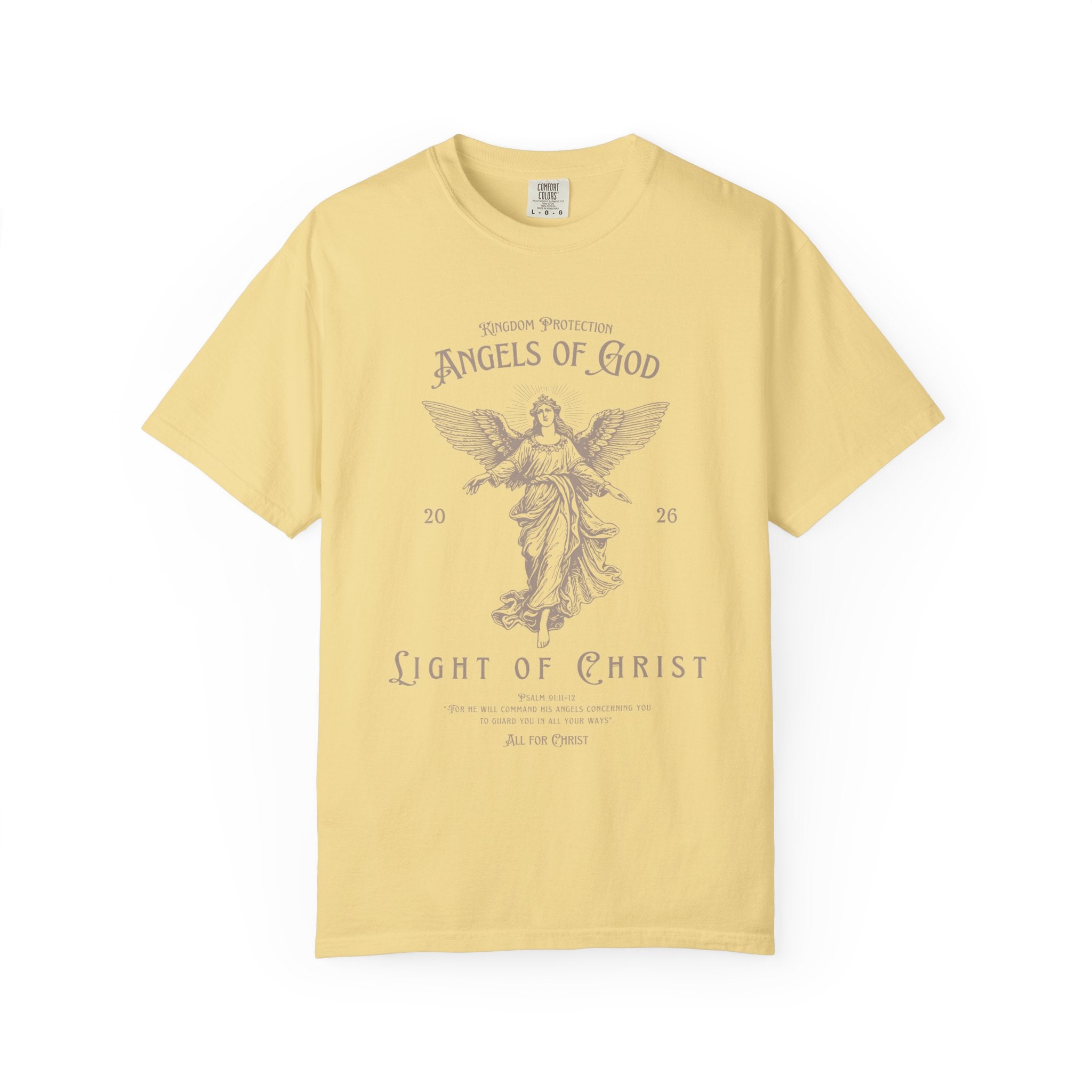Angel Graphic T-Shirt — "Angels of God / Light of Christ" Religious Tee
