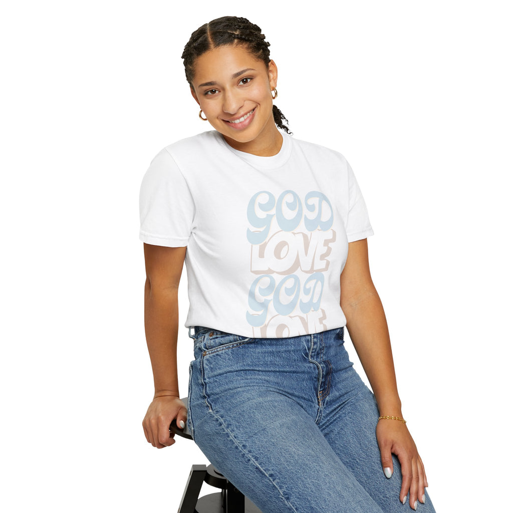 God Love Graphic T-Shirt — Retro Pastel Faith Tee