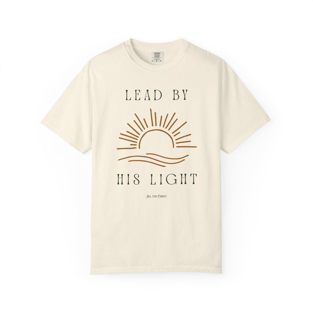 Lead By His Light T-Shirt — Christian Inspirational Sun Graphic Tee