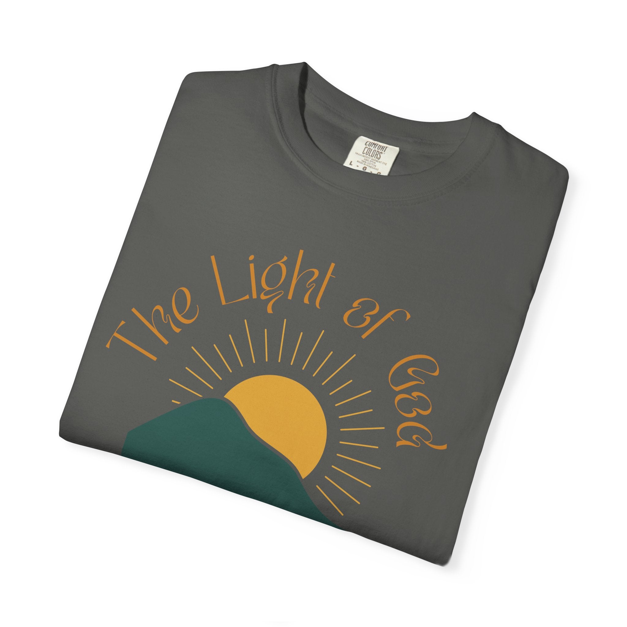 The Light of God T-Shirt — Spiritual Mountain Sunset Graphic Tee