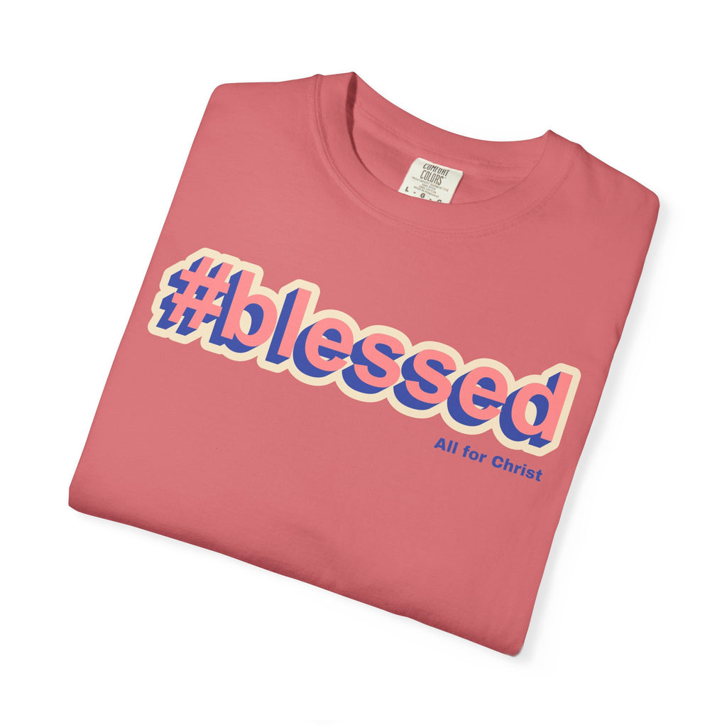 #blessed Graphic T‑Shirt — Vintage 3D Text Faith Tee
