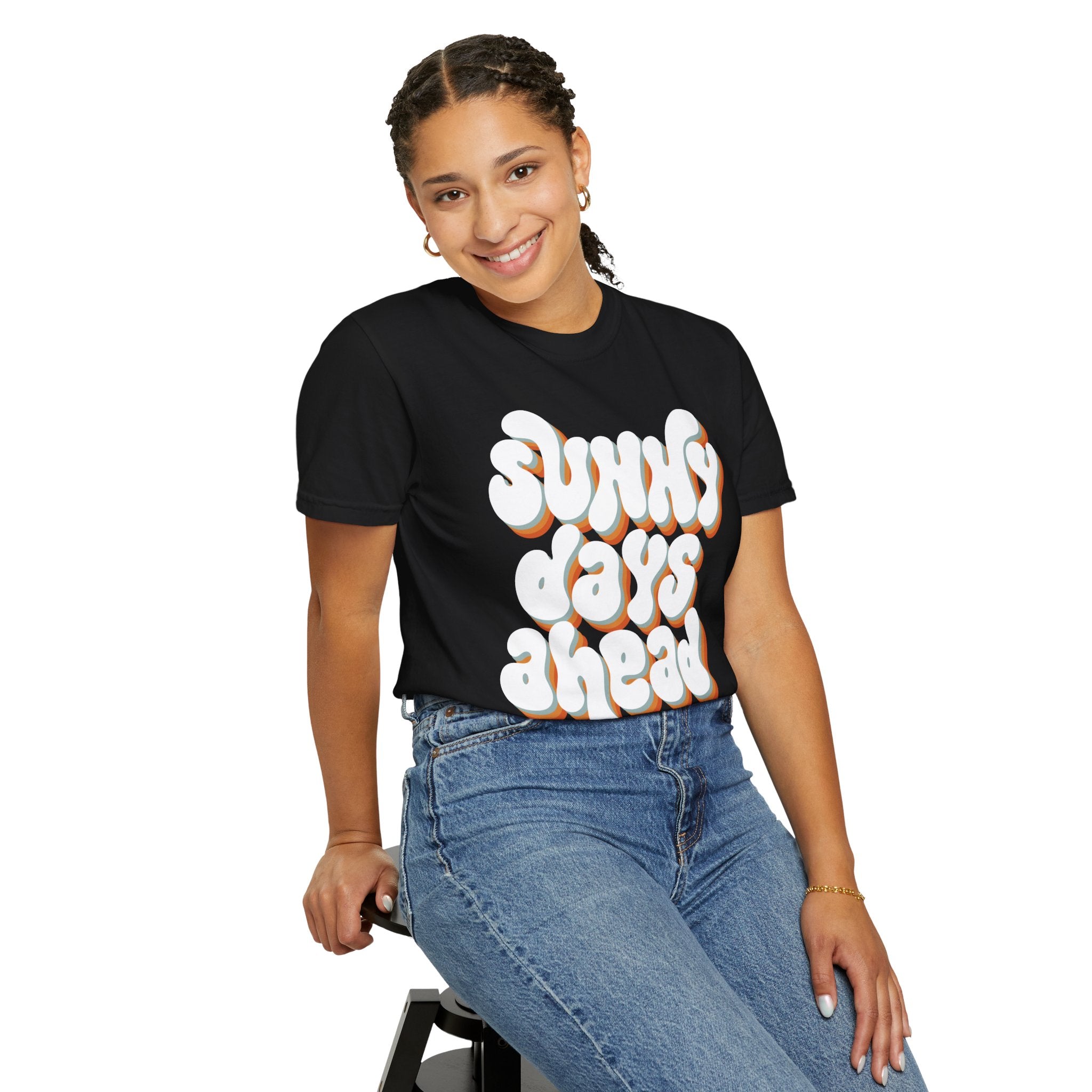 Sunny Days Ahead T-Shirt — Retro Bubble Letter Summer Tee