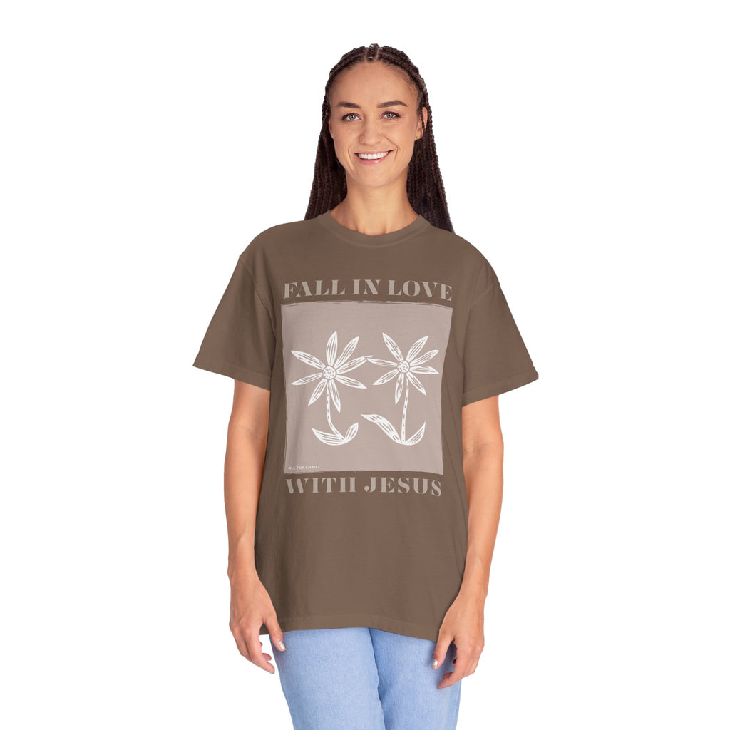 Faith Floral T‑Shirt — "Fall in Love with Jesus" Graphic Tee