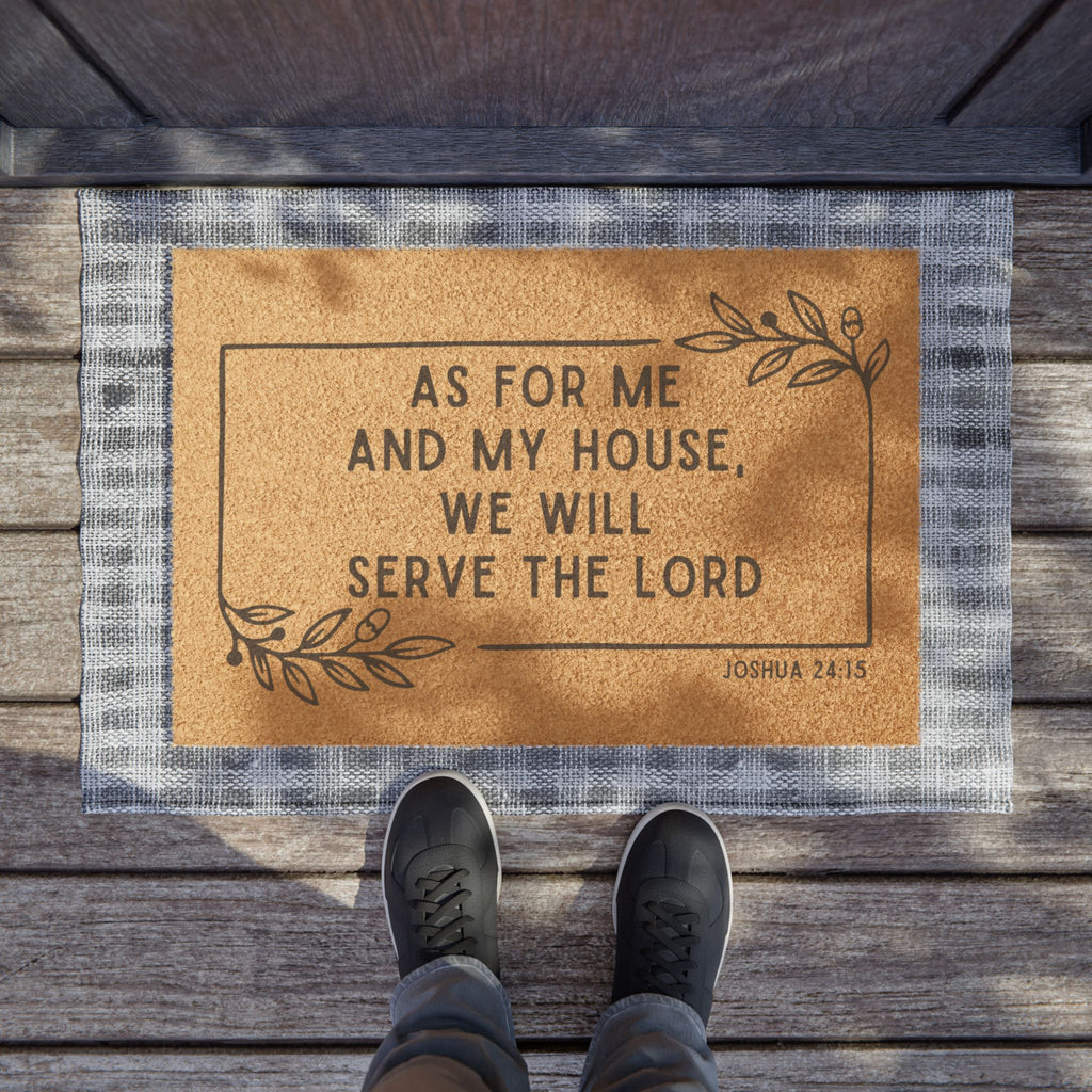 "Serve the Lord" Doormat -  Scripture Welcome Mat