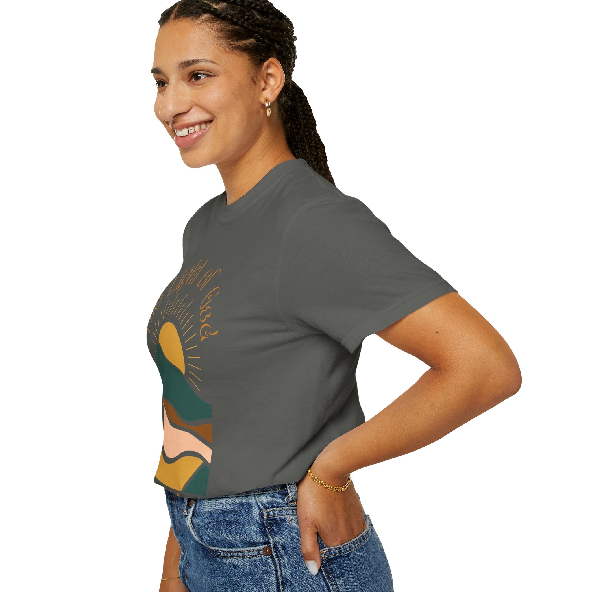The Light of God T-Shirt — Spiritual Mountain Sunset Graphic Tee