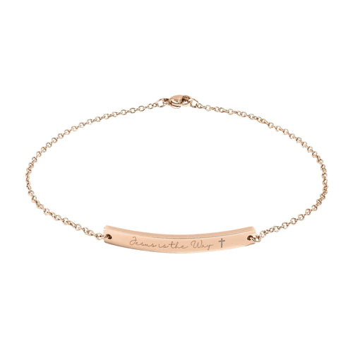 "Jesus is the Way" Engraved — Curved Bar Anklet