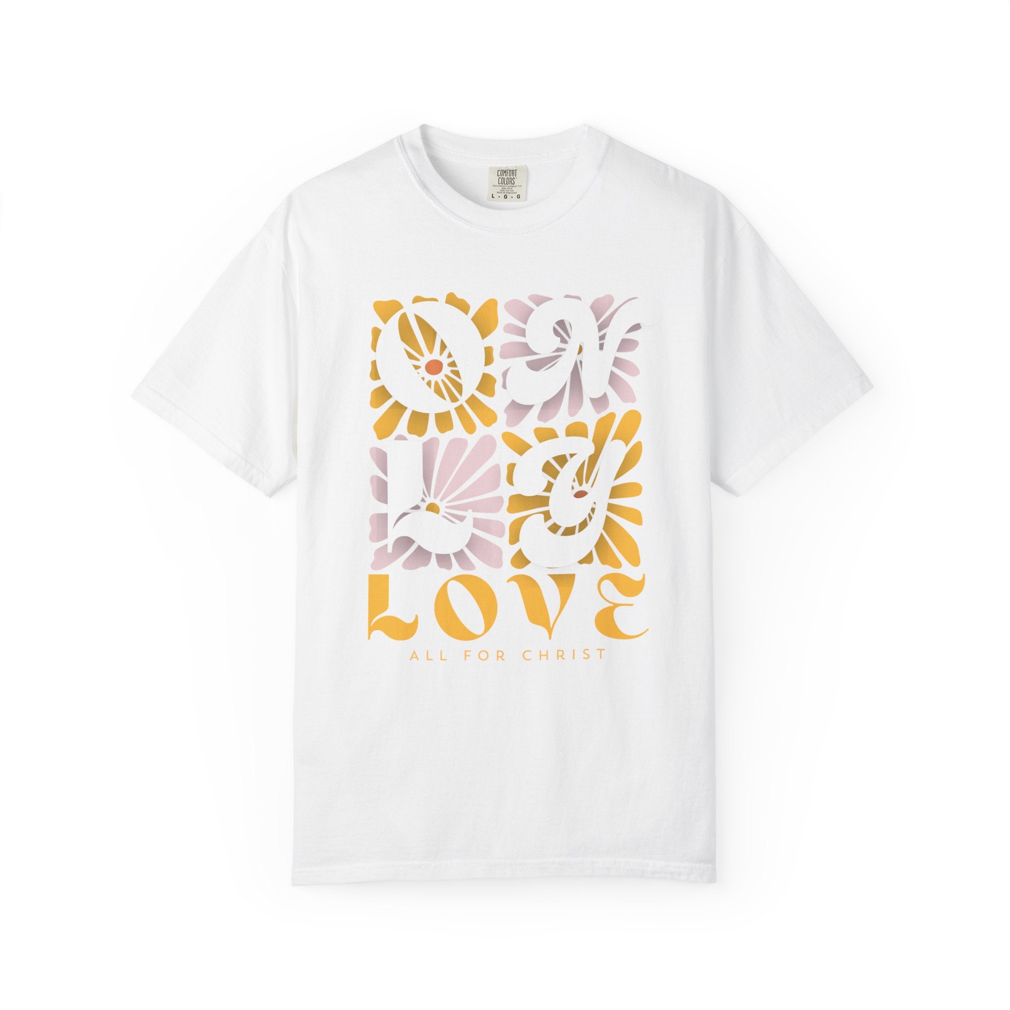 Love Floral Graphic T-Shirt — Retro Daisy Typography Tee