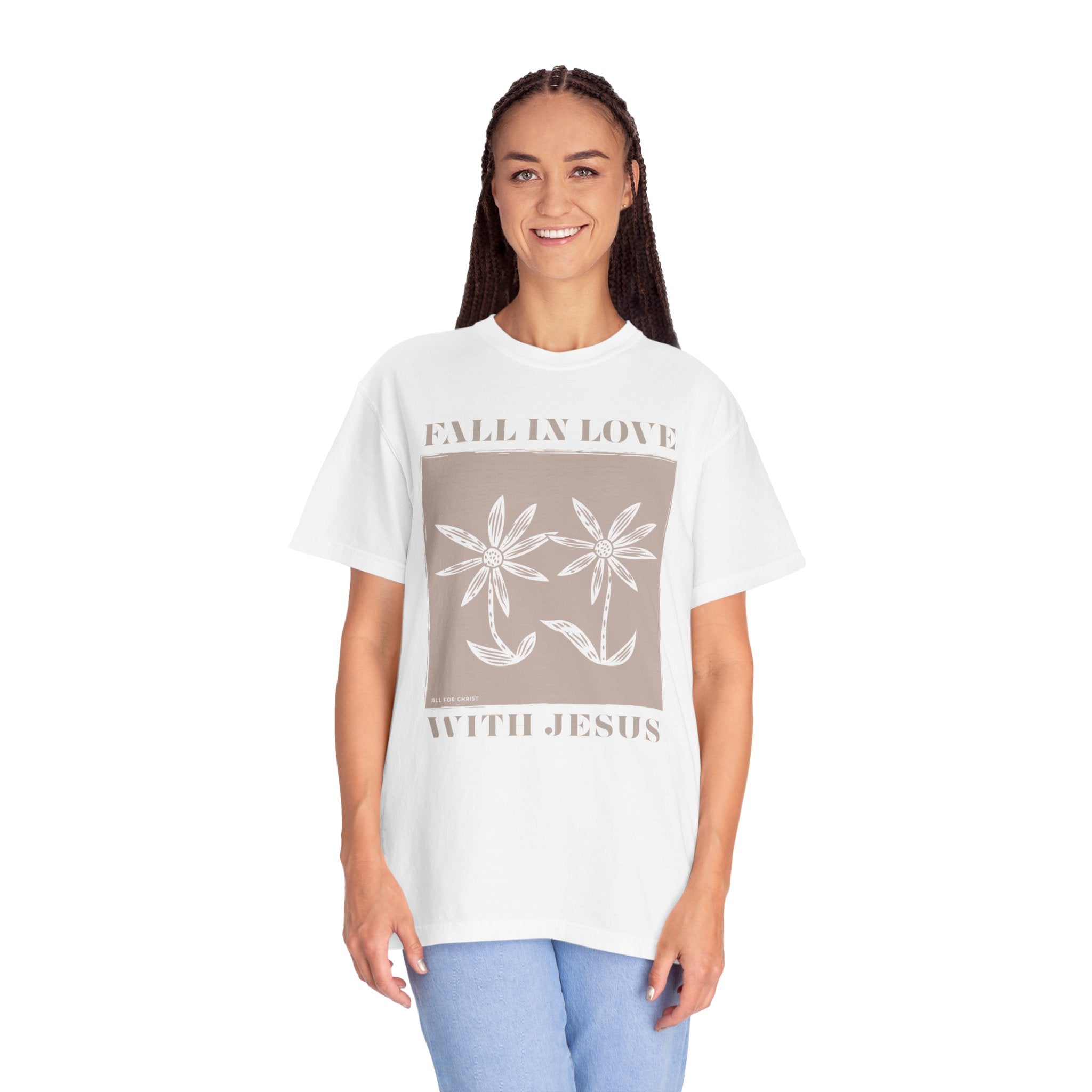 Faith Floral T‑Shirt — "Fall in Love with Jesus" Graphic Tee