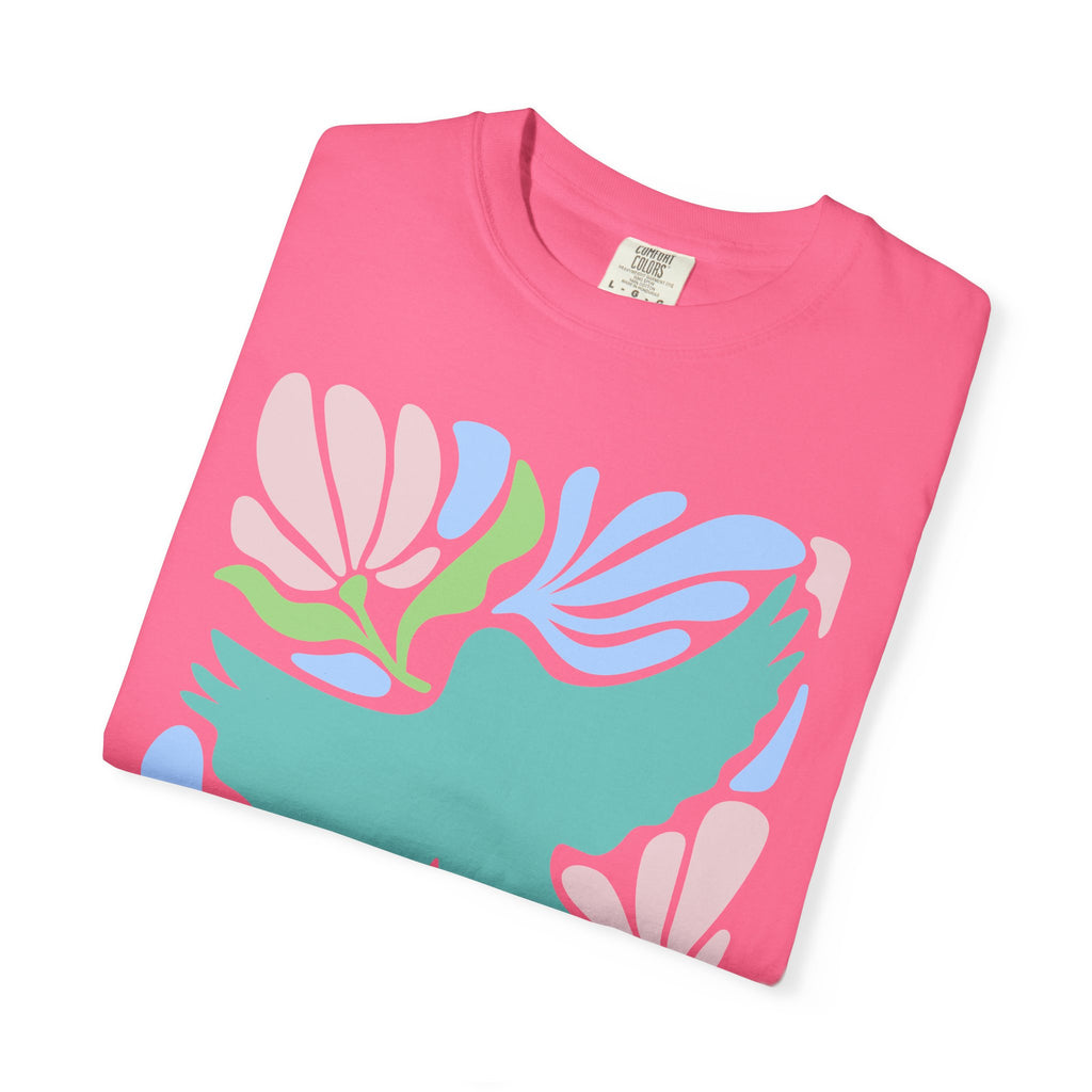 Faith Dove T‑Shirt — Pastel Floral Inspirational Tee