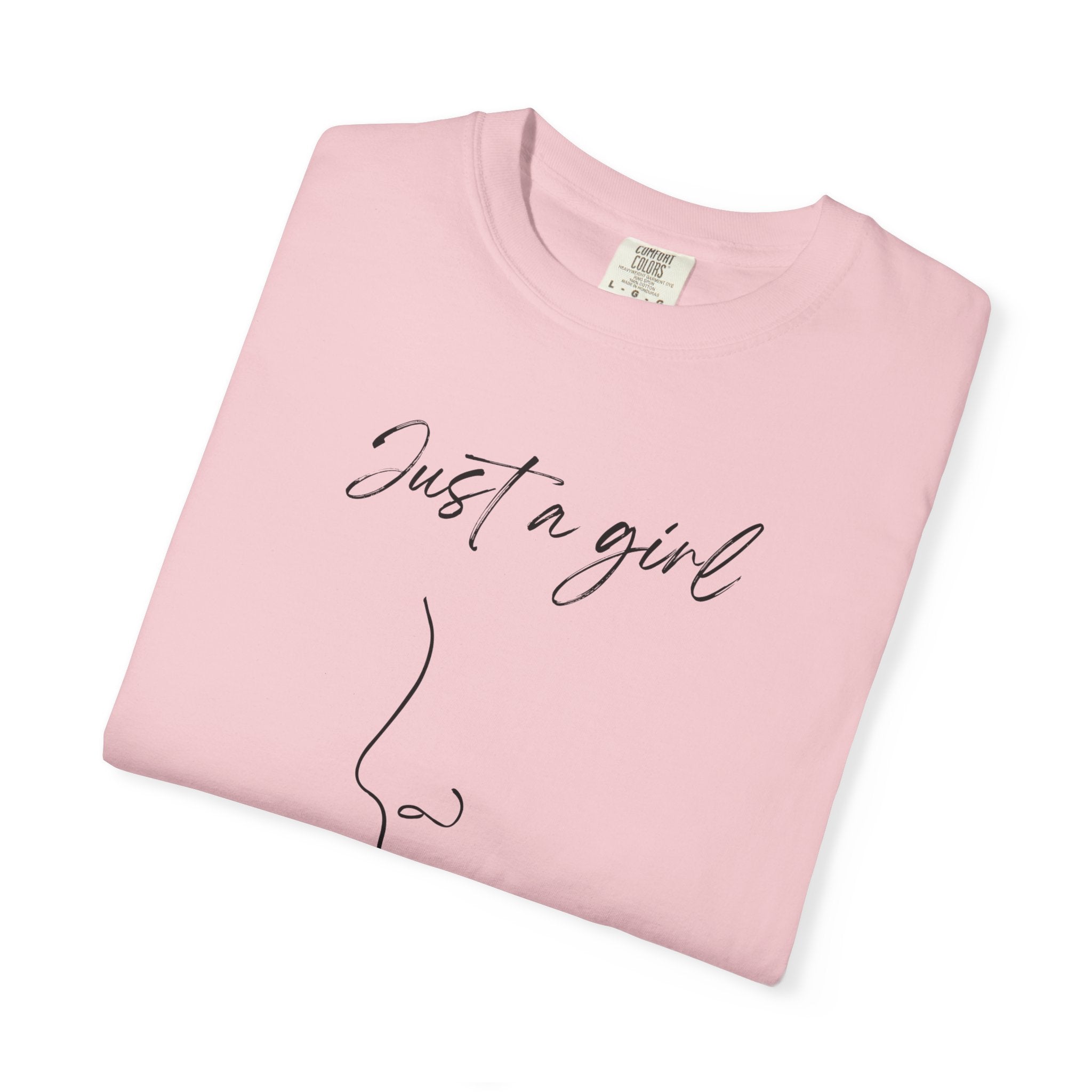 Christian Graphic T-Shirt — “Just a girl who loves Jesus” Minimal Line Art