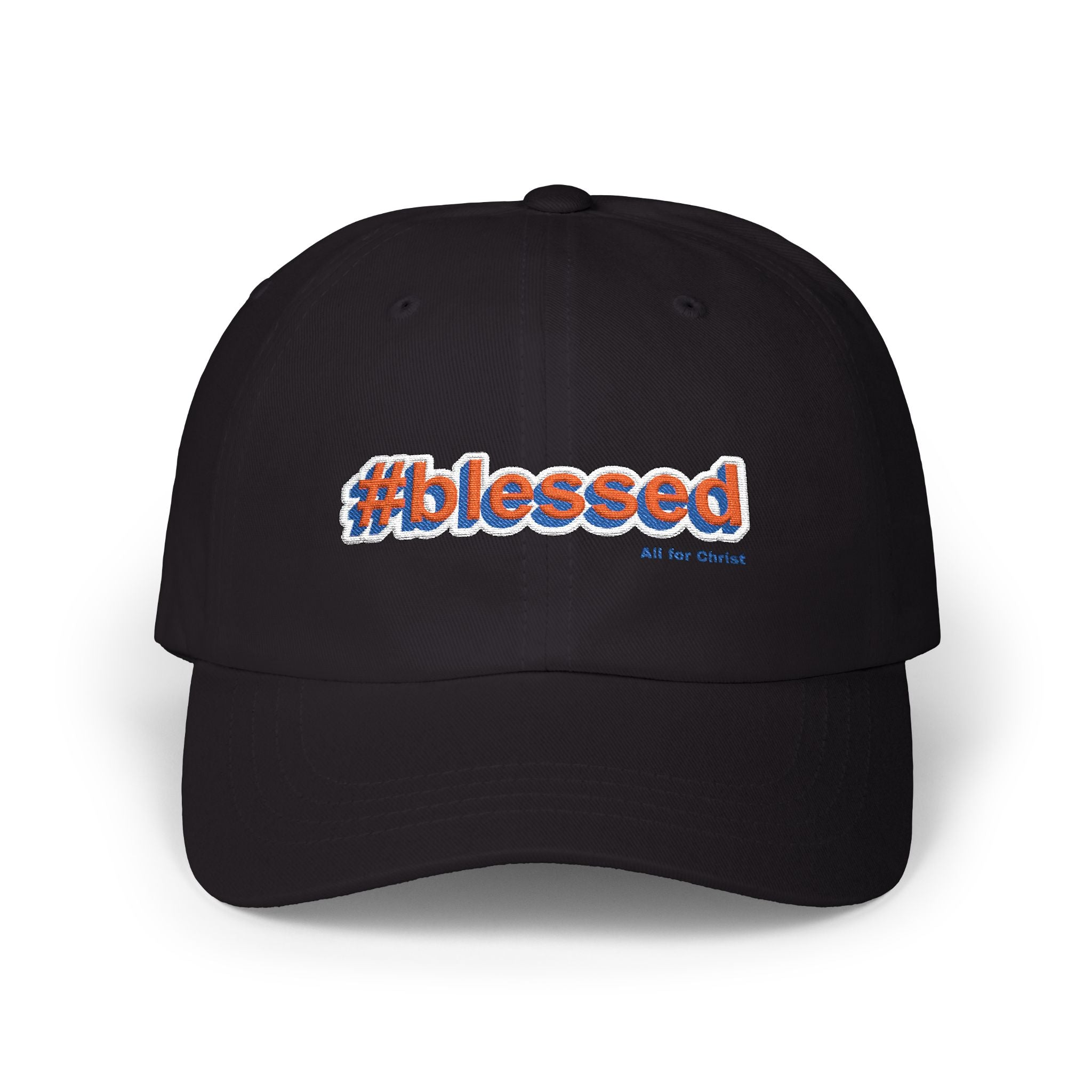 #blessed Embroidered Classic Dad Cap – White Baseball Hat for Casual, Faith & Gift Occasions