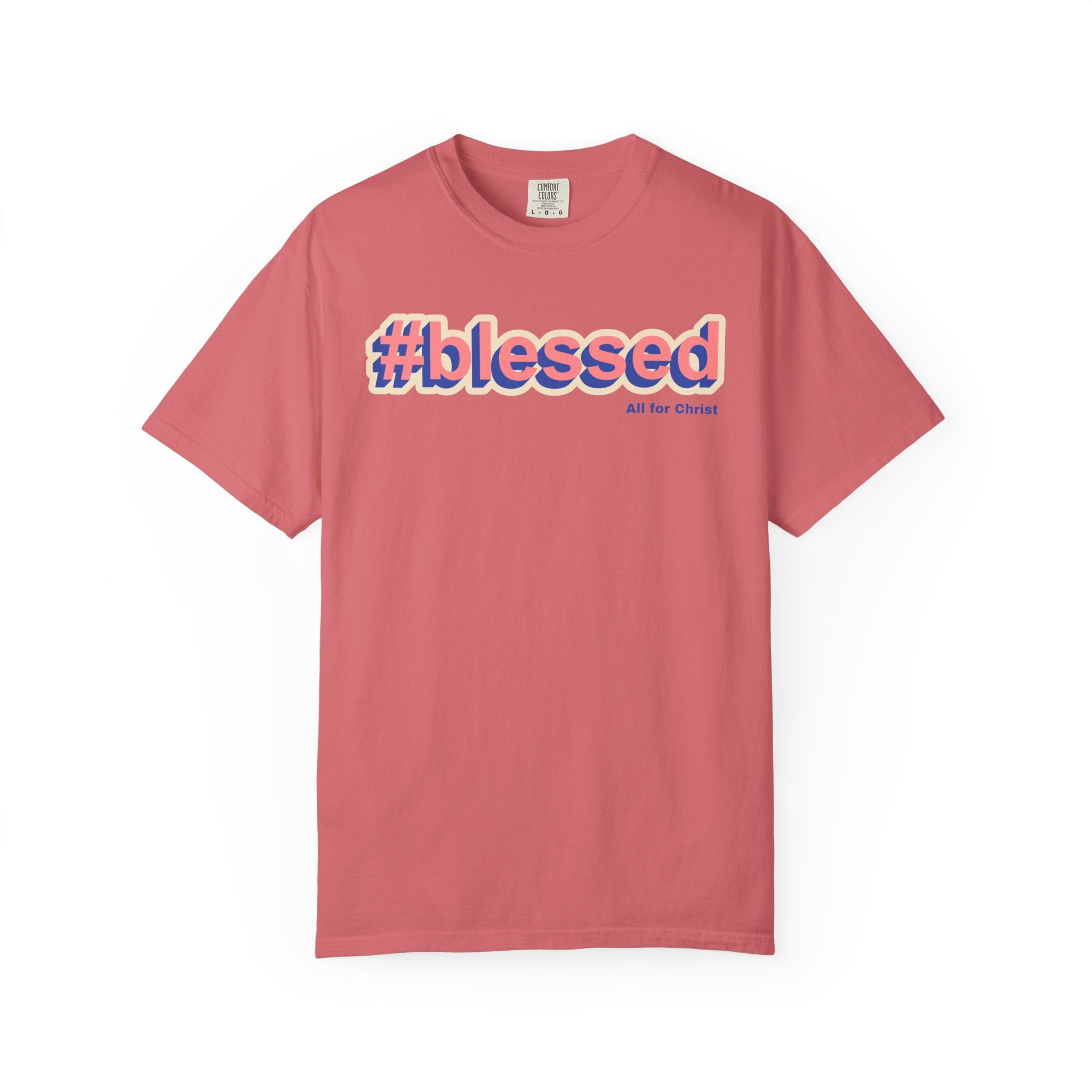 #blessed Graphic T‑Shirt — Vintage 3D Text Faith Tee