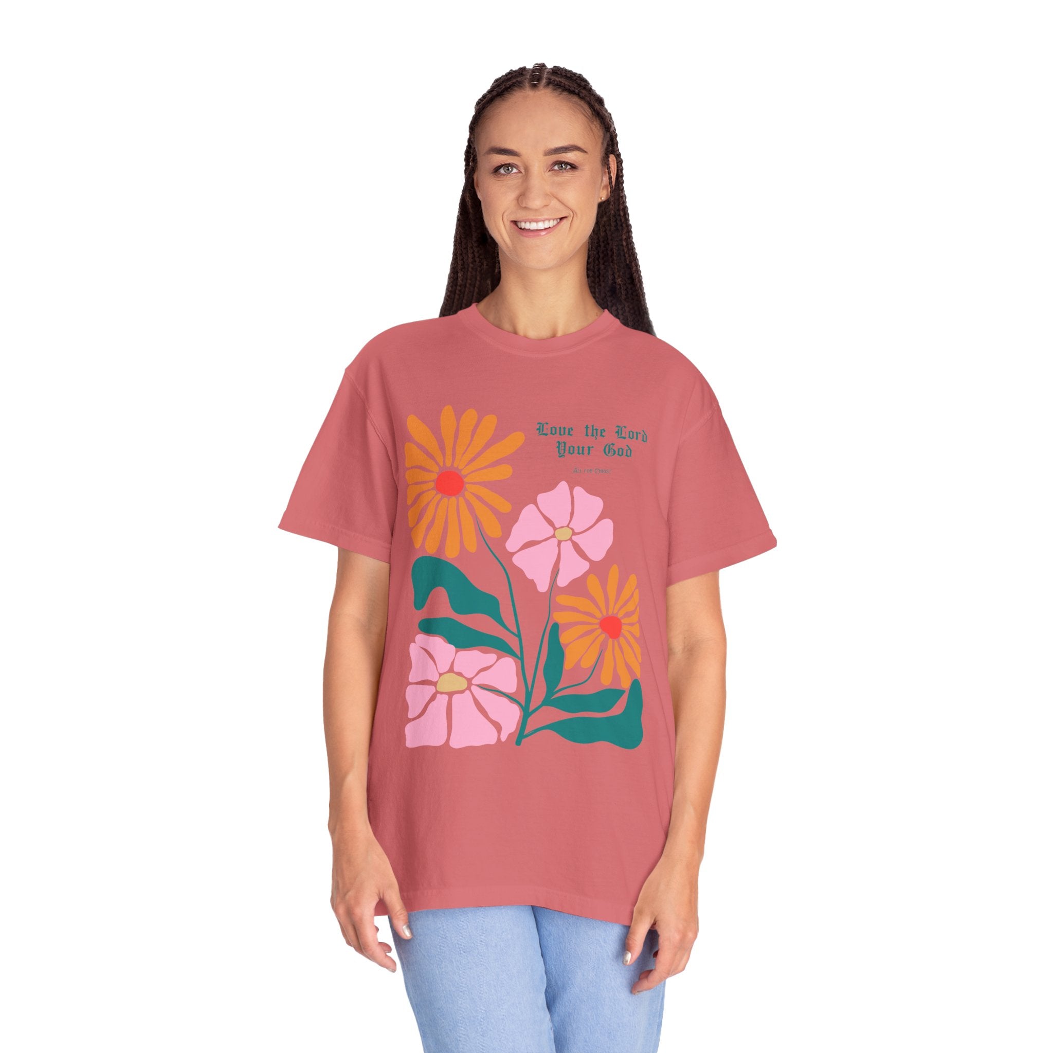 Floral 'Love the Earth Your God' T‑Shirt