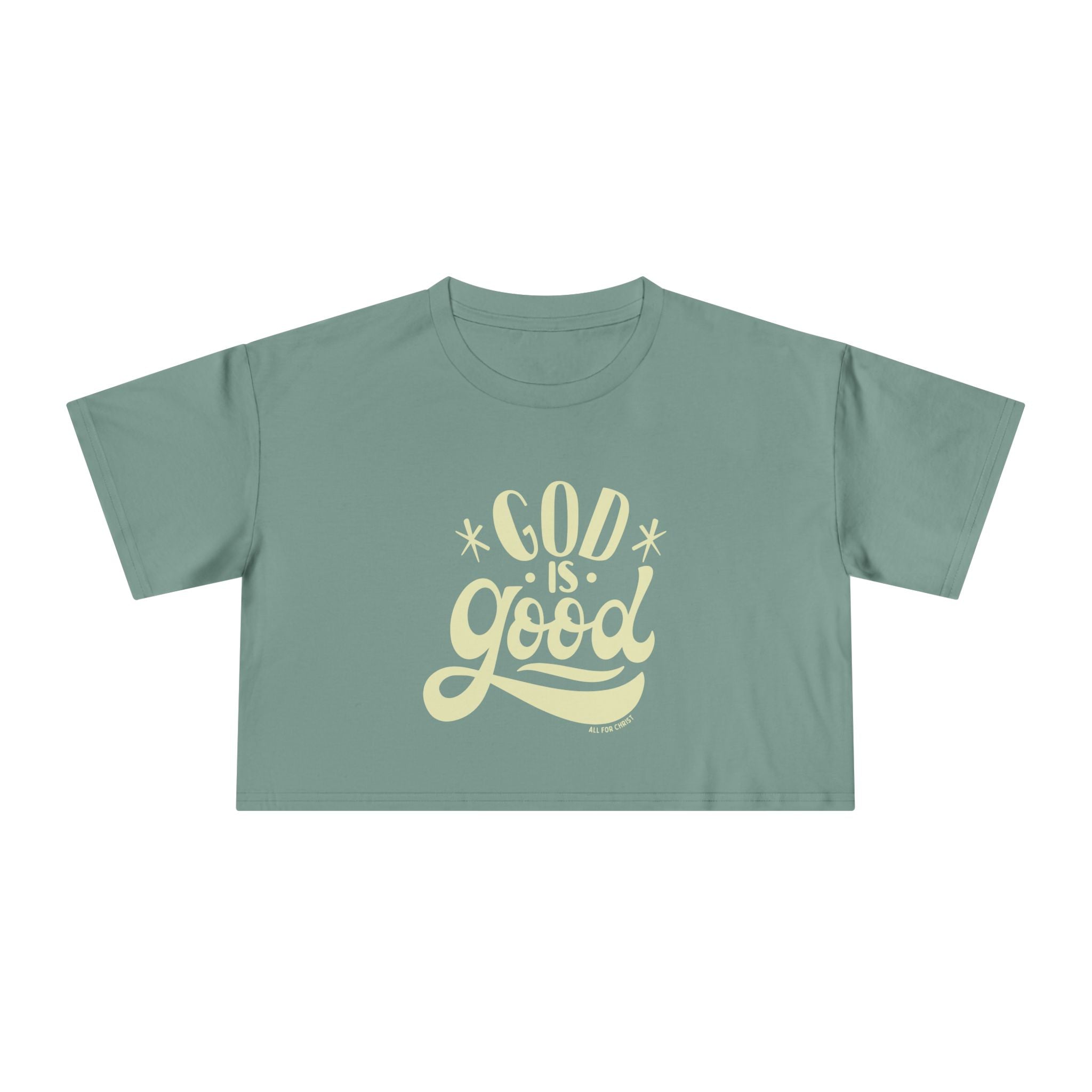 God Is Good Crop Tee — Women's Faith Graphic Top