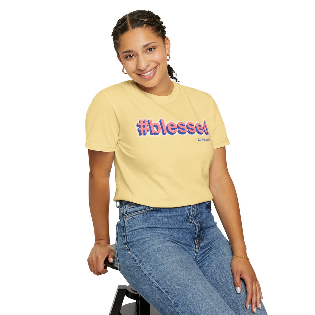#blessed Graphic T‑Shirt — Vintage 3D Text Faith Tee