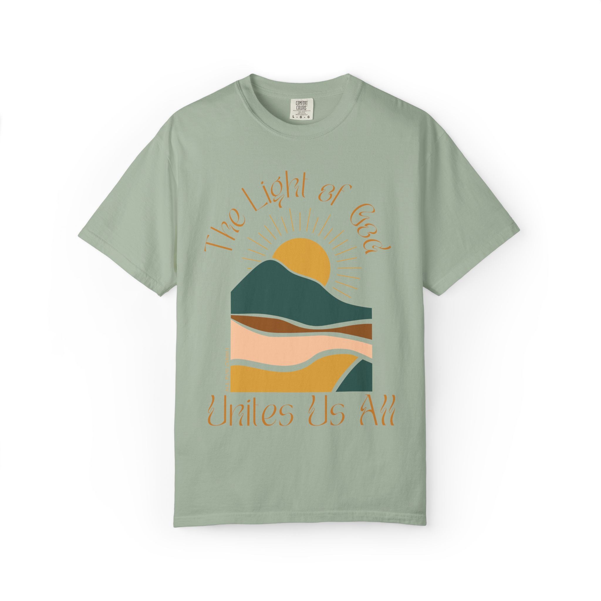 The Light of God T-Shirt — Spiritual Mountain Sunset Graphic Tee