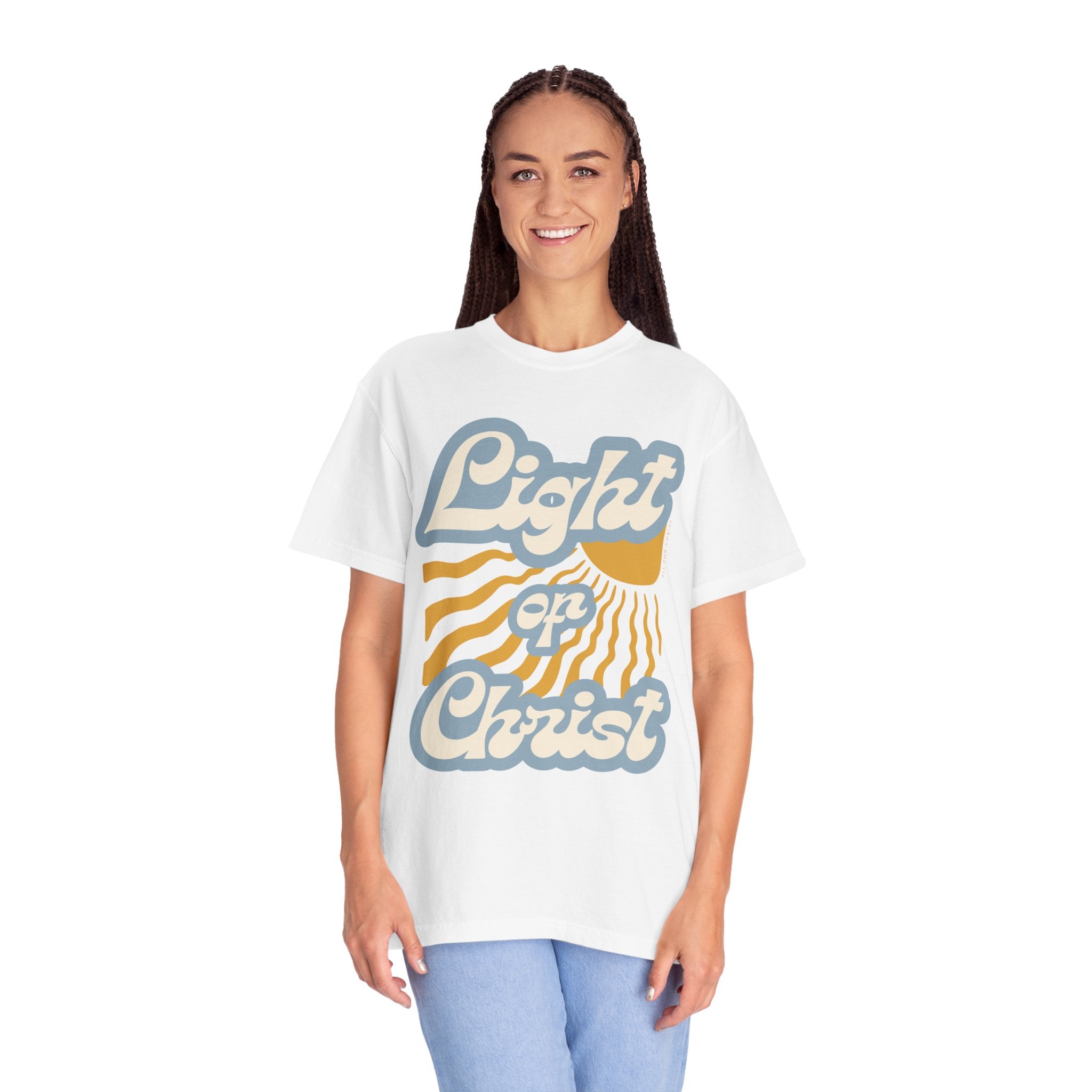 Light on Christ T-Shirt — Retro Christian Faith Tee