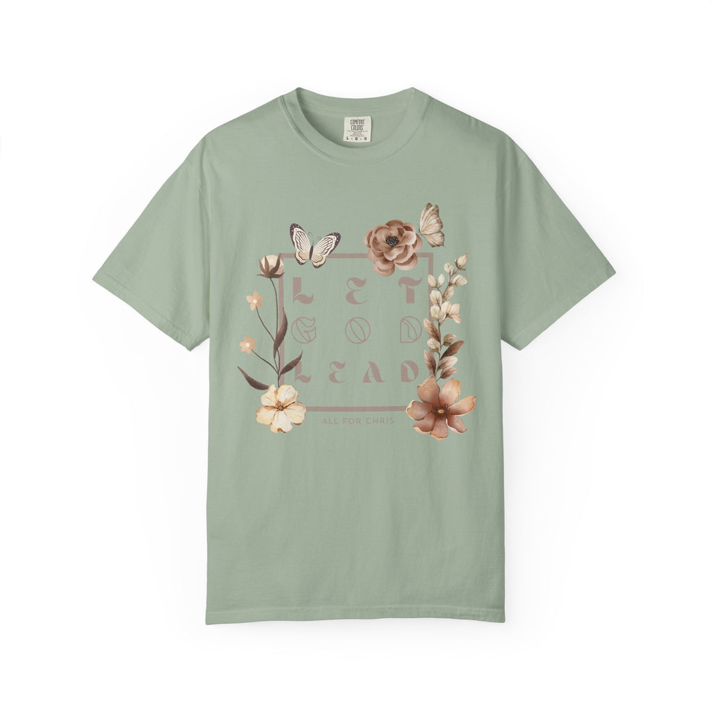 Retro Floral "Let God Lead" T-Shirt