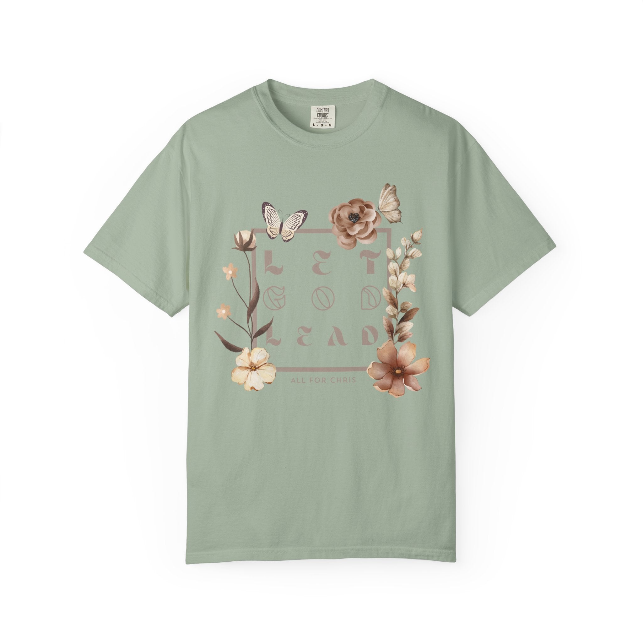 Retro Floral "Let God Lead" T-Shirt