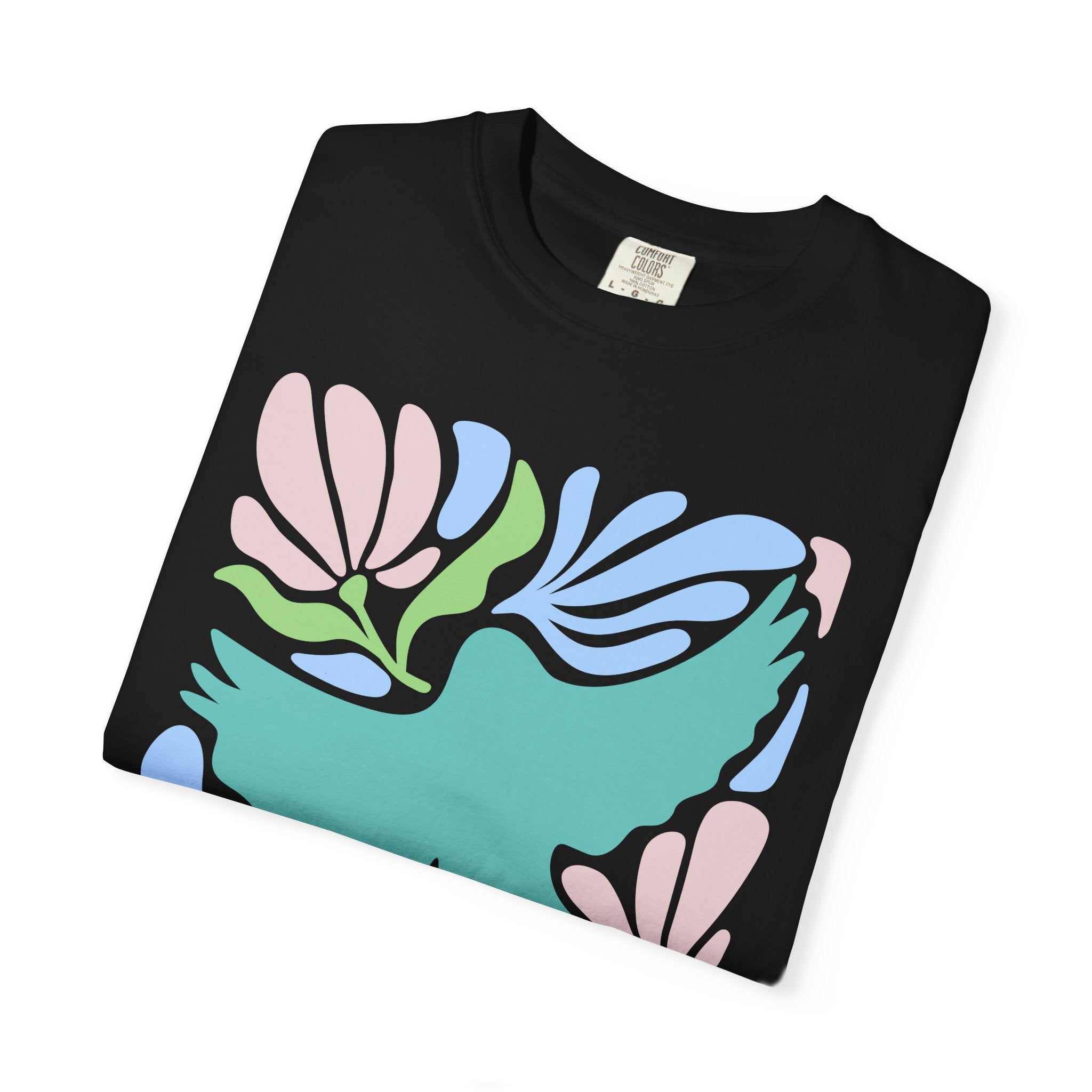 Faith Dove T‑Shirt — Pastel Floral Inspirational Tee