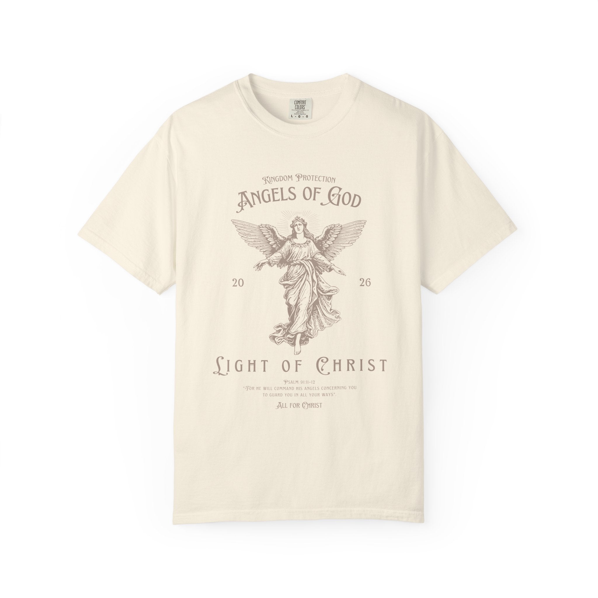 Angel Graphic T-Shirt — "Angels of God / Light of Christ" Religious Tee