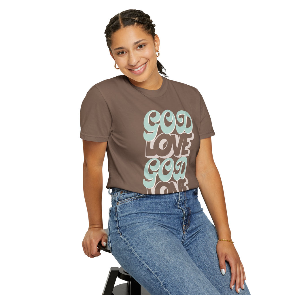 God Love Retro Script T-Shirt — Pastel Faith Tee