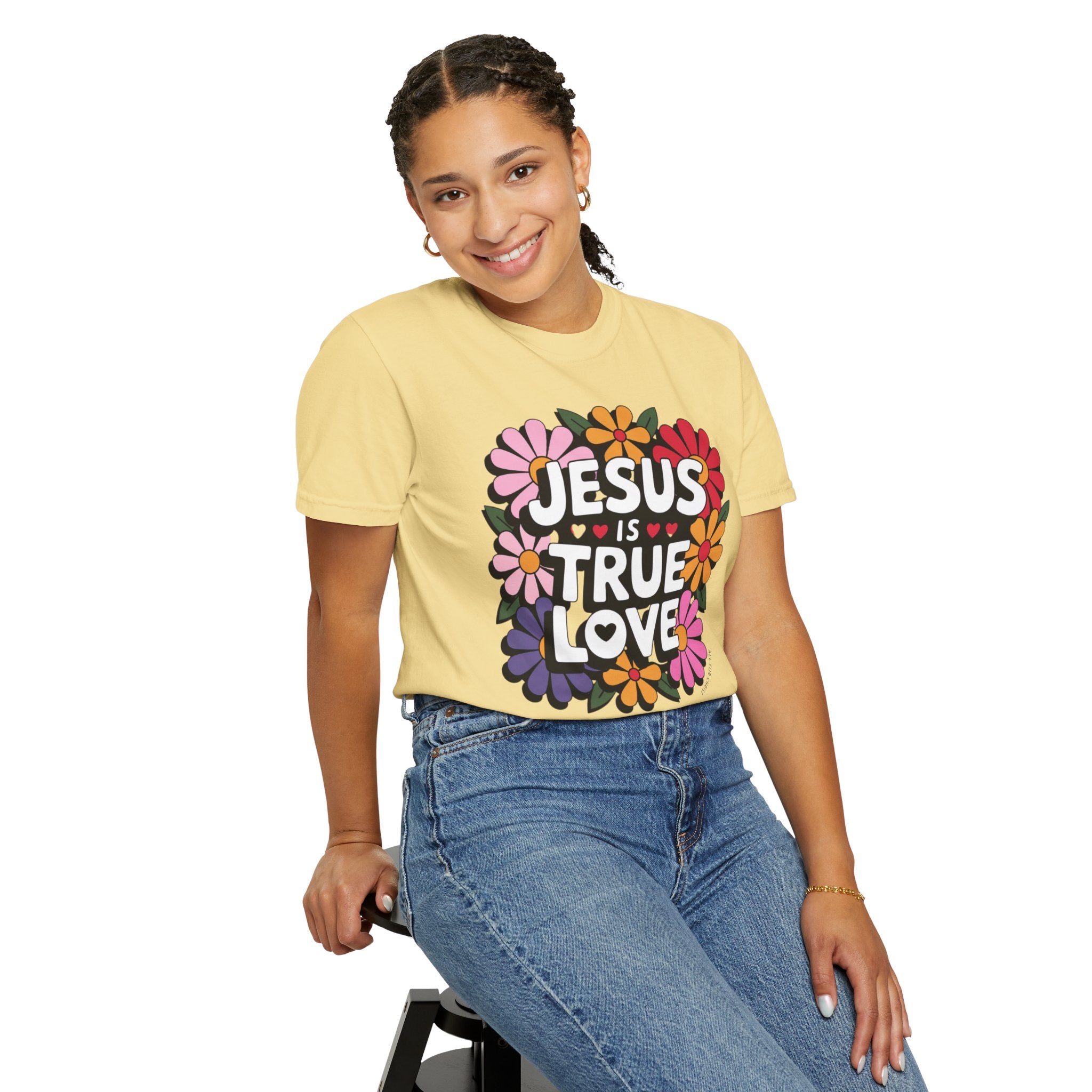 Jesus Is True Love T-Shirt — Floral Christian Faith Tee