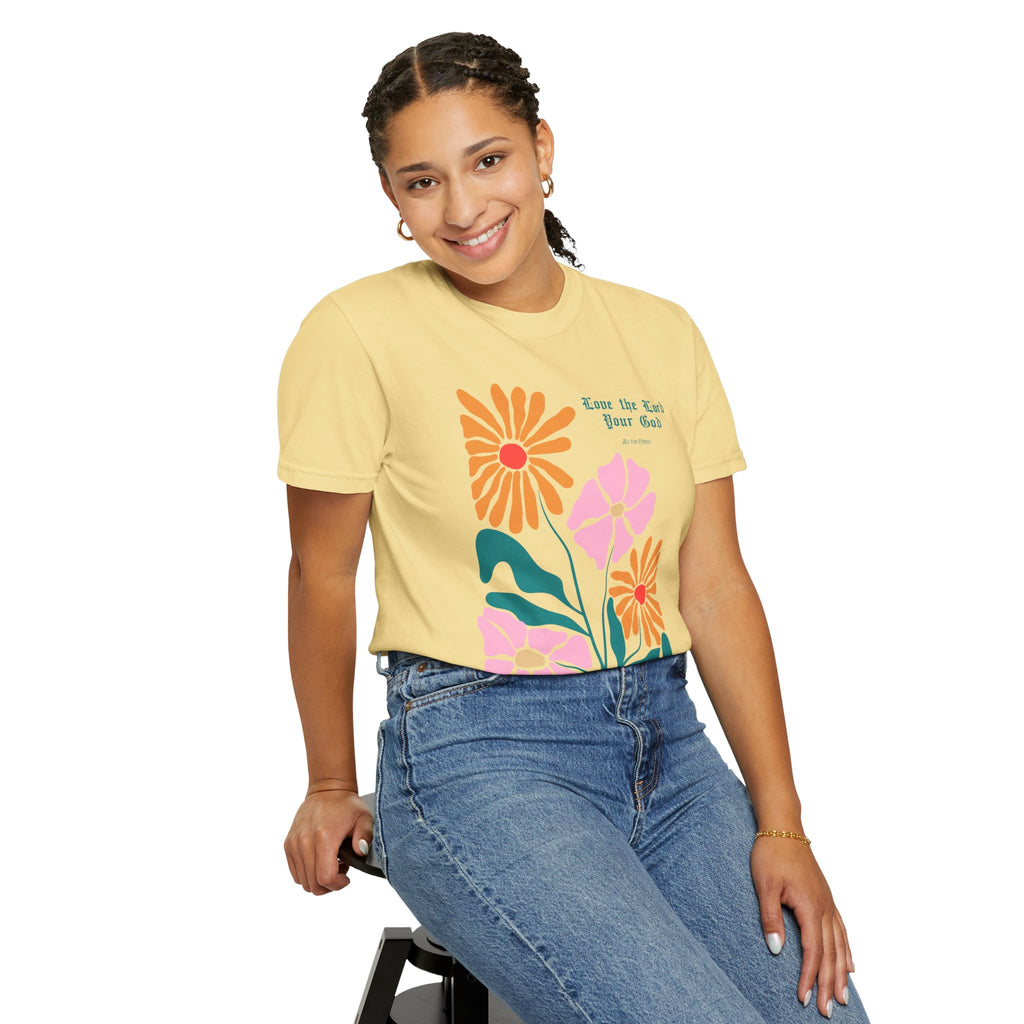 Floral 'Love the Earth Your God' T‑Shirt