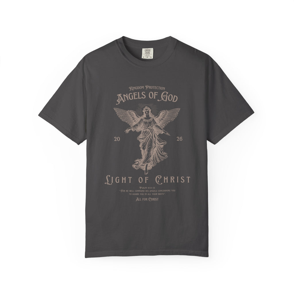 Angel Graphic T-Shirt — "Angels of God / Light of Christ" Religious Tee