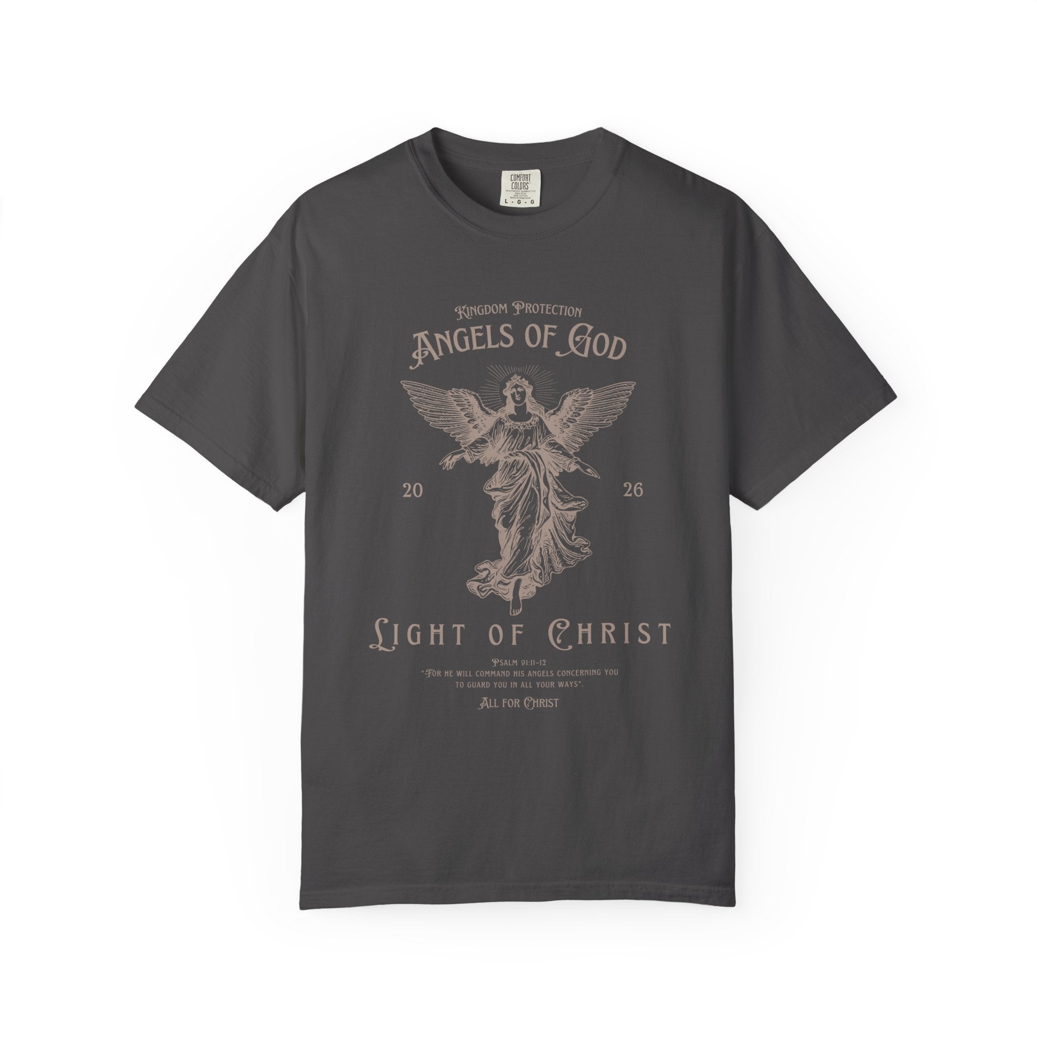Angel Graphic T-Shirt — "Angels of God / Light of Christ" Religious Tee