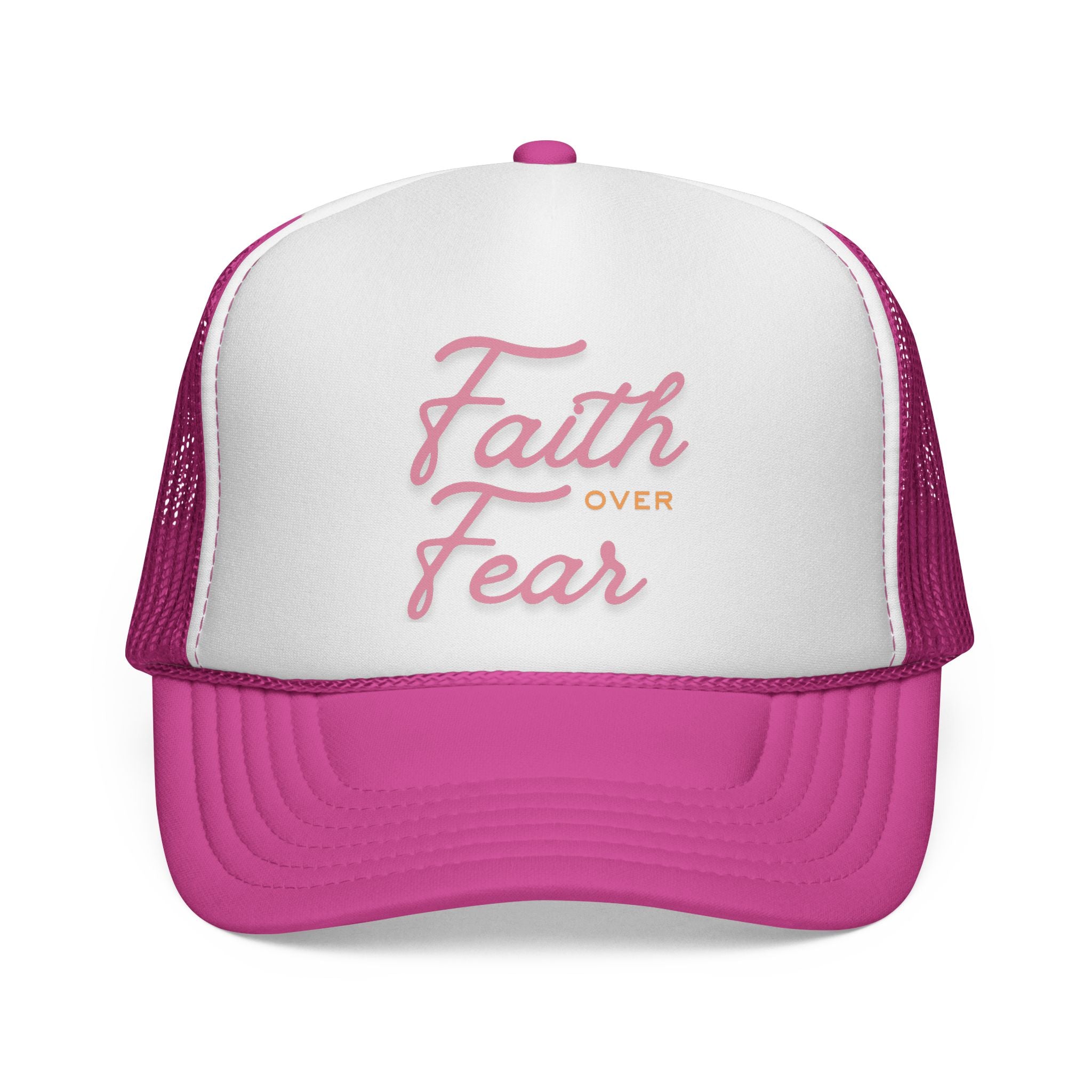 Faith Over Fear Trucker Hat — Inspirational Christian Mesh Cap