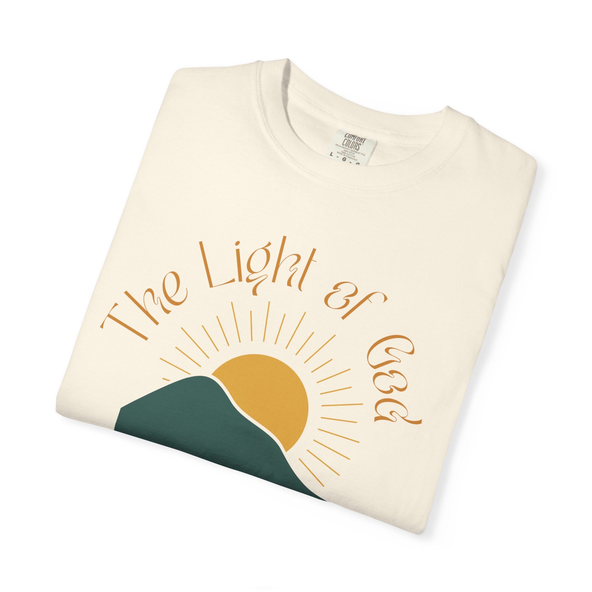 The Light of God T-Shirt — Spiritual Mountain Sunset Graphic Tee