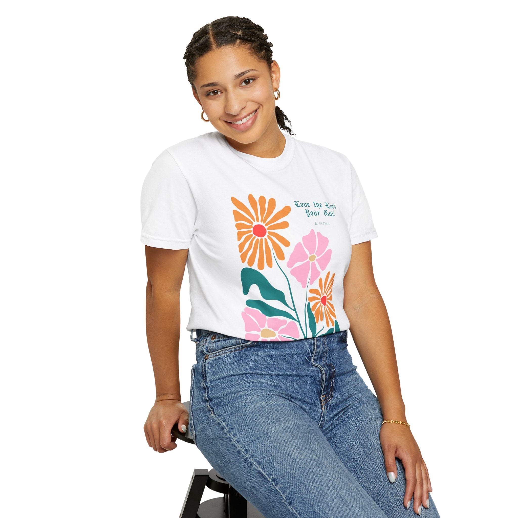 Floral 'Love the Earth Your God' T‑Shirt
