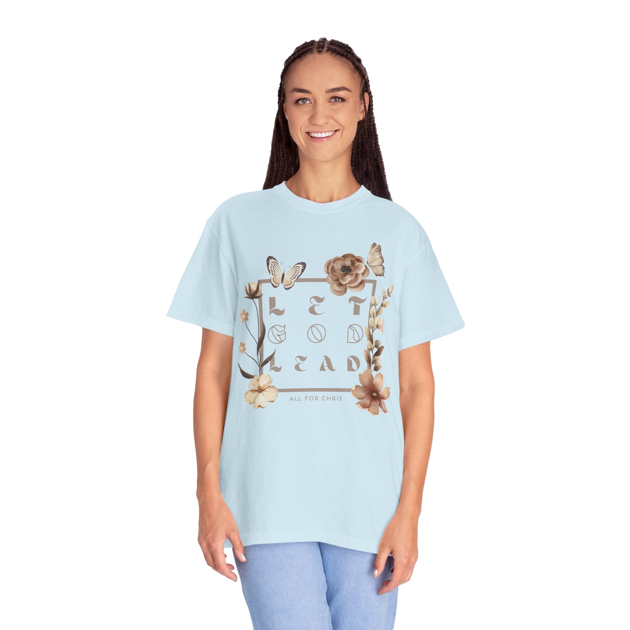 Retro Floral "Let God Lead" T-Shirt