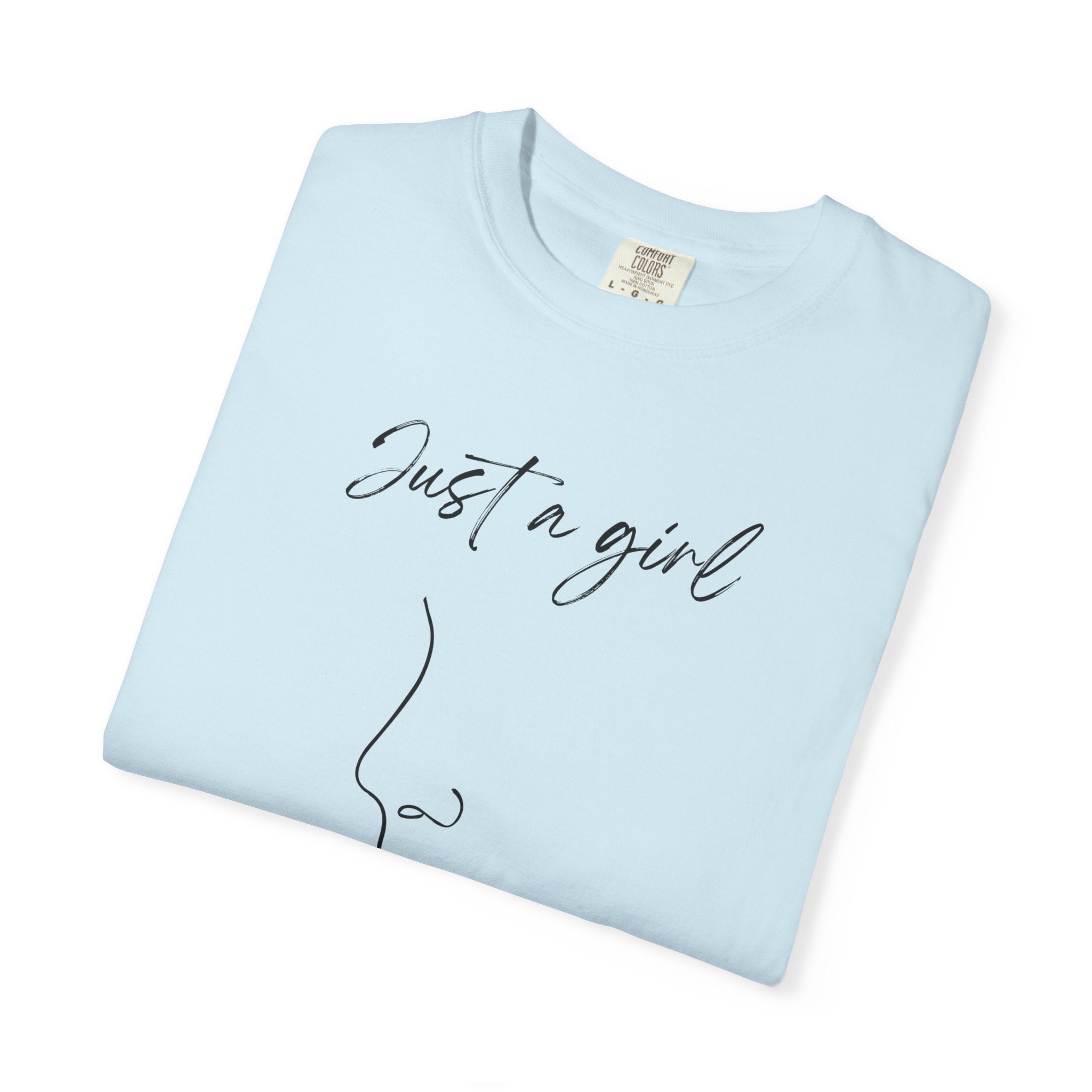 Christian Graphic T-Shirt — “Just a girl who loves Jesus” Minimal Line Art