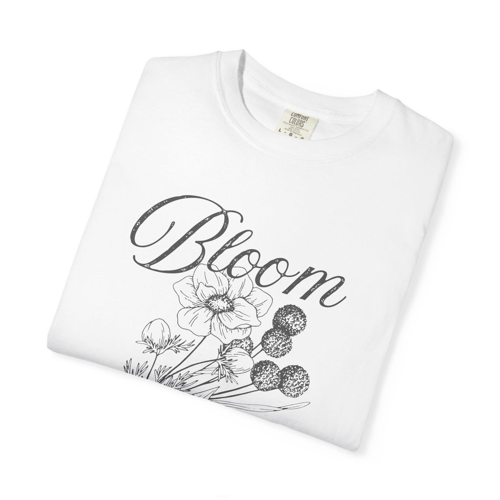 Bloom in Christ T-Shirt — Floral Faith Tee with "Bloom with your heart planted in Christ"
