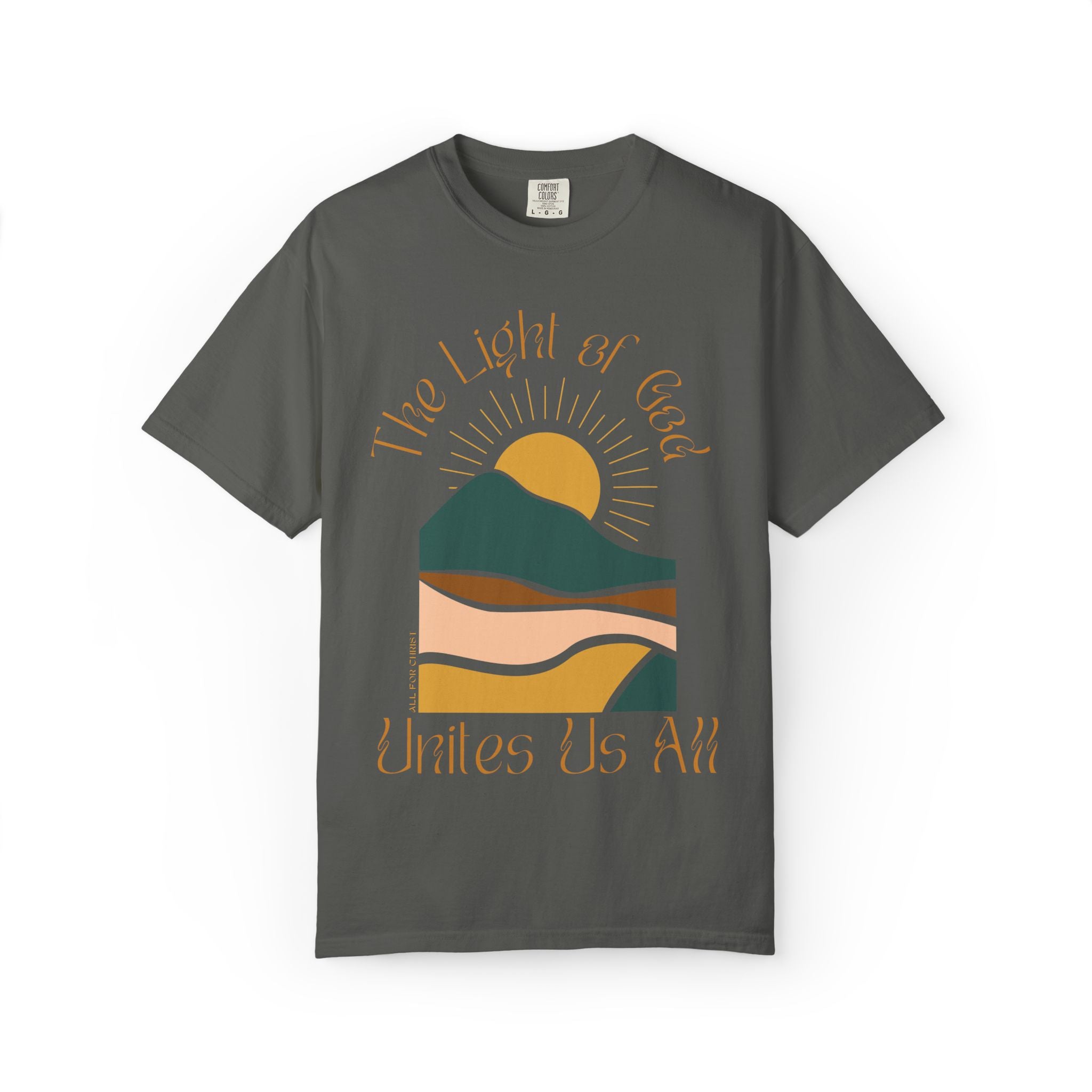 The Light of God T-Shirt — Spiritual Mountain Sunset Graphic Tee