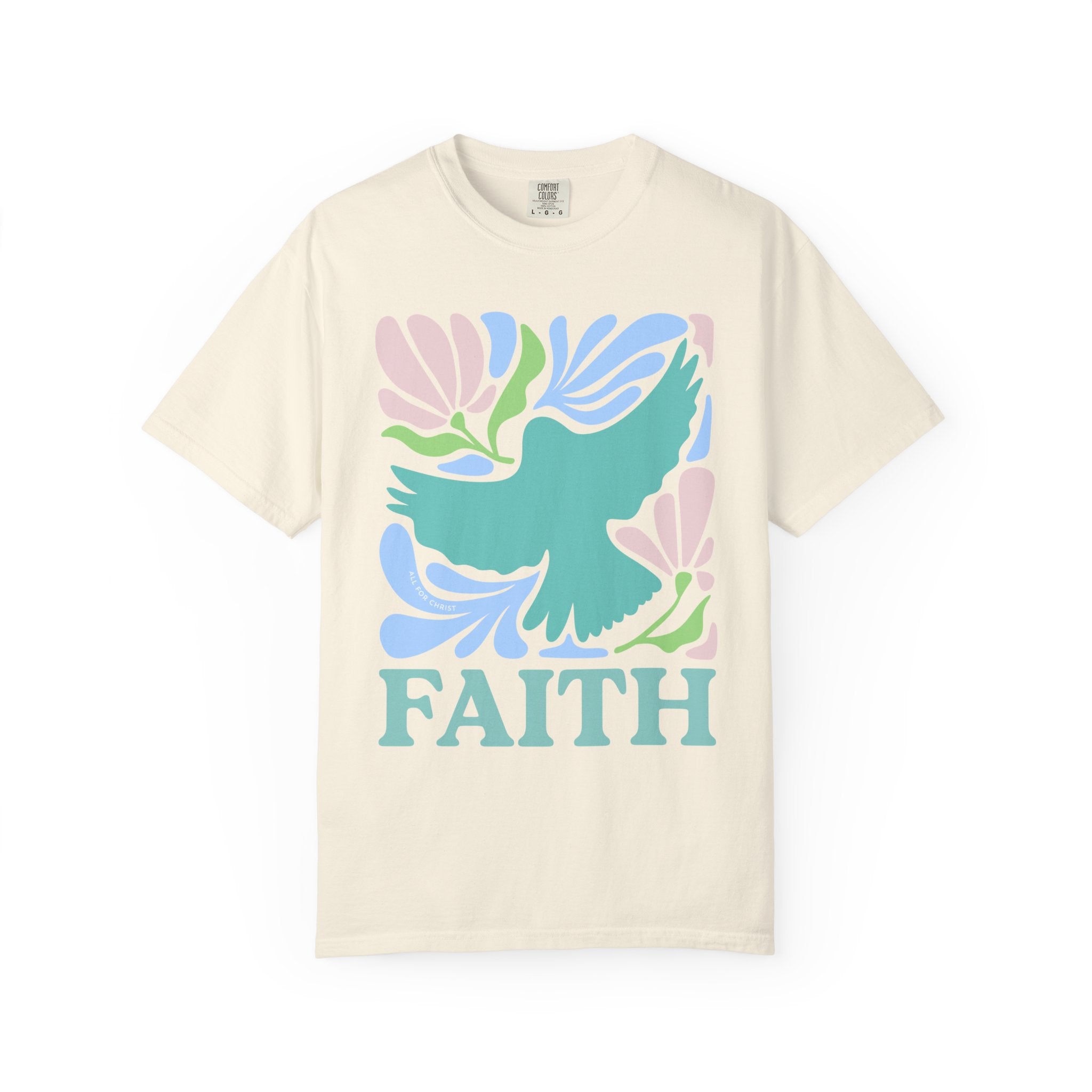 Faith Dove T‑Shirt — Pastel Floral Inspirational Tee