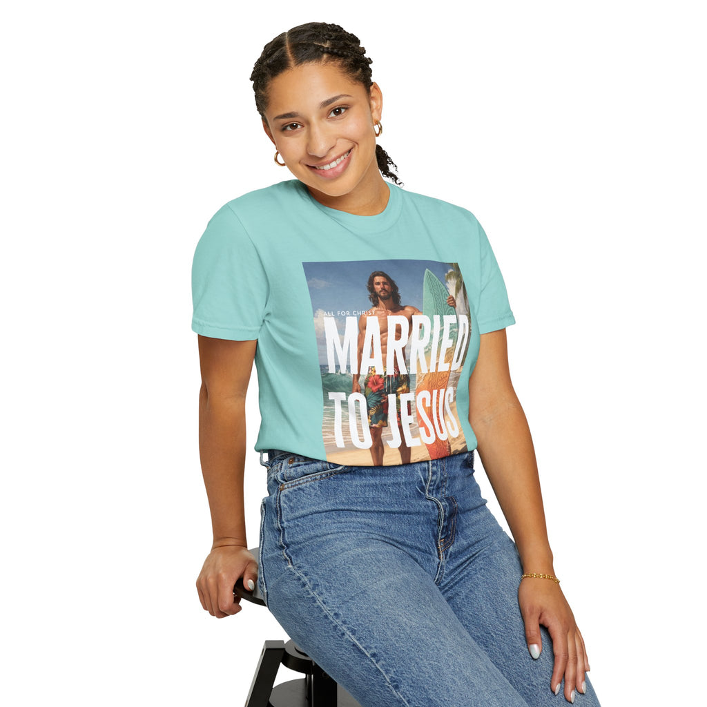 Married to Jesus Graphic T‑Shirt — Faith-Based Surf Beach Vibe