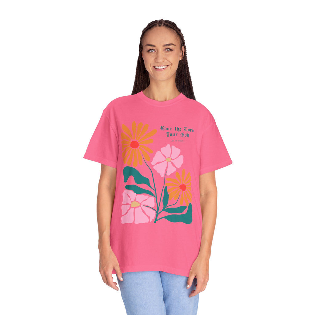 Floral 'Love the Earth Your God' T‑Shirt