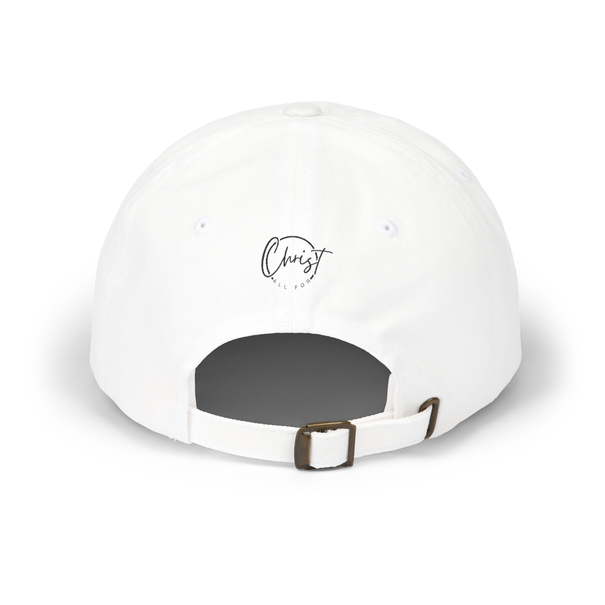 Woman of God Dad Cap — White Embroidered Christian Baseball Hat (’Christ’ Back Accent)