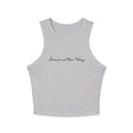 Racer Tank — "Jesus is the Way" Minimal Script Crop Top