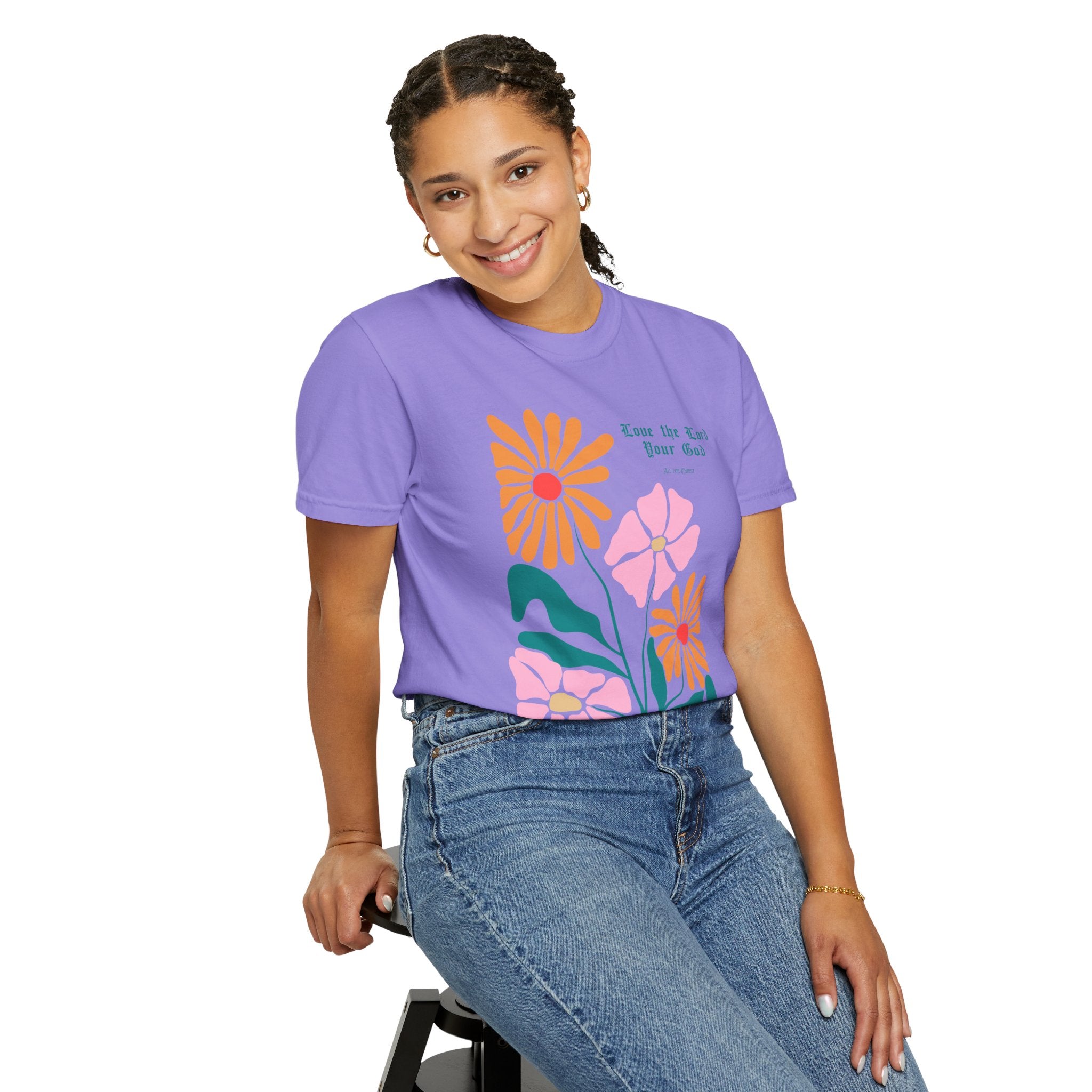 Floral 'Love the Earth Your God' T‑Shirt