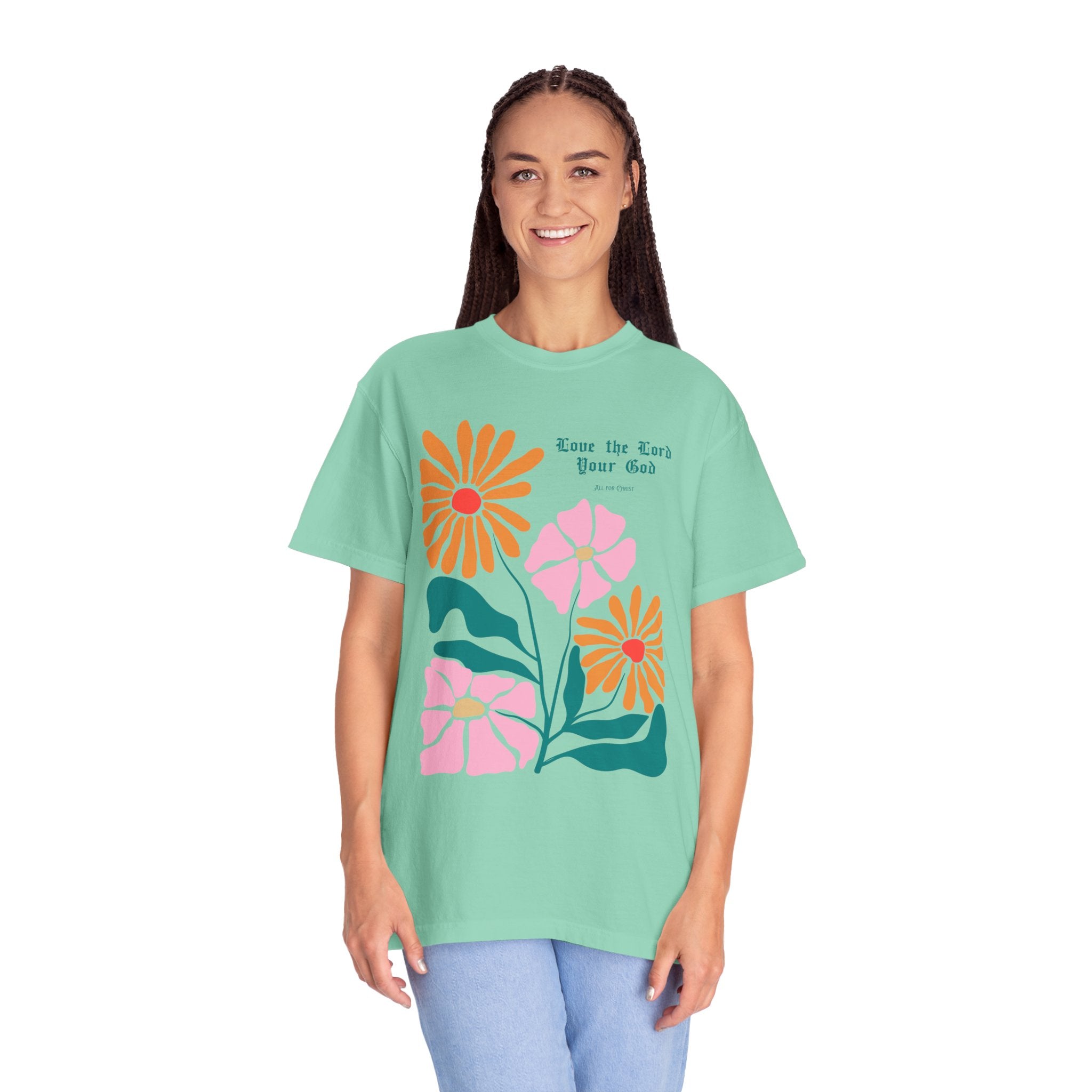 Floral 'Love the Earth Your God' T‑Shirt