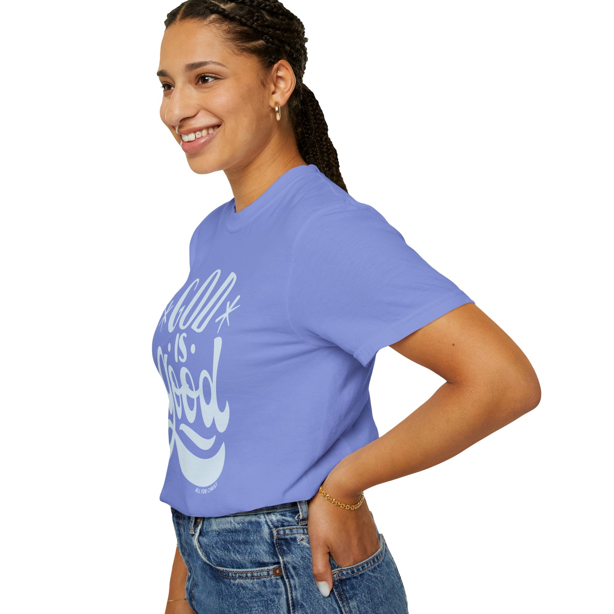 God Is Good T-Shirt — Vintage Script Faith Tee