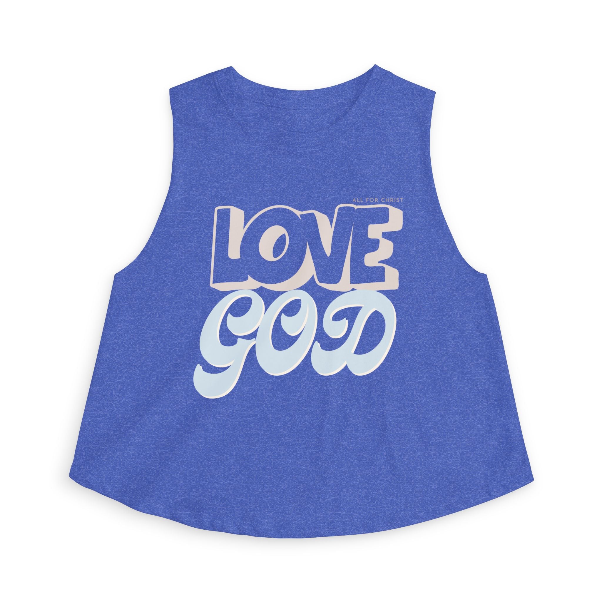 Love God Crop Top — Retro Script Christian Tank