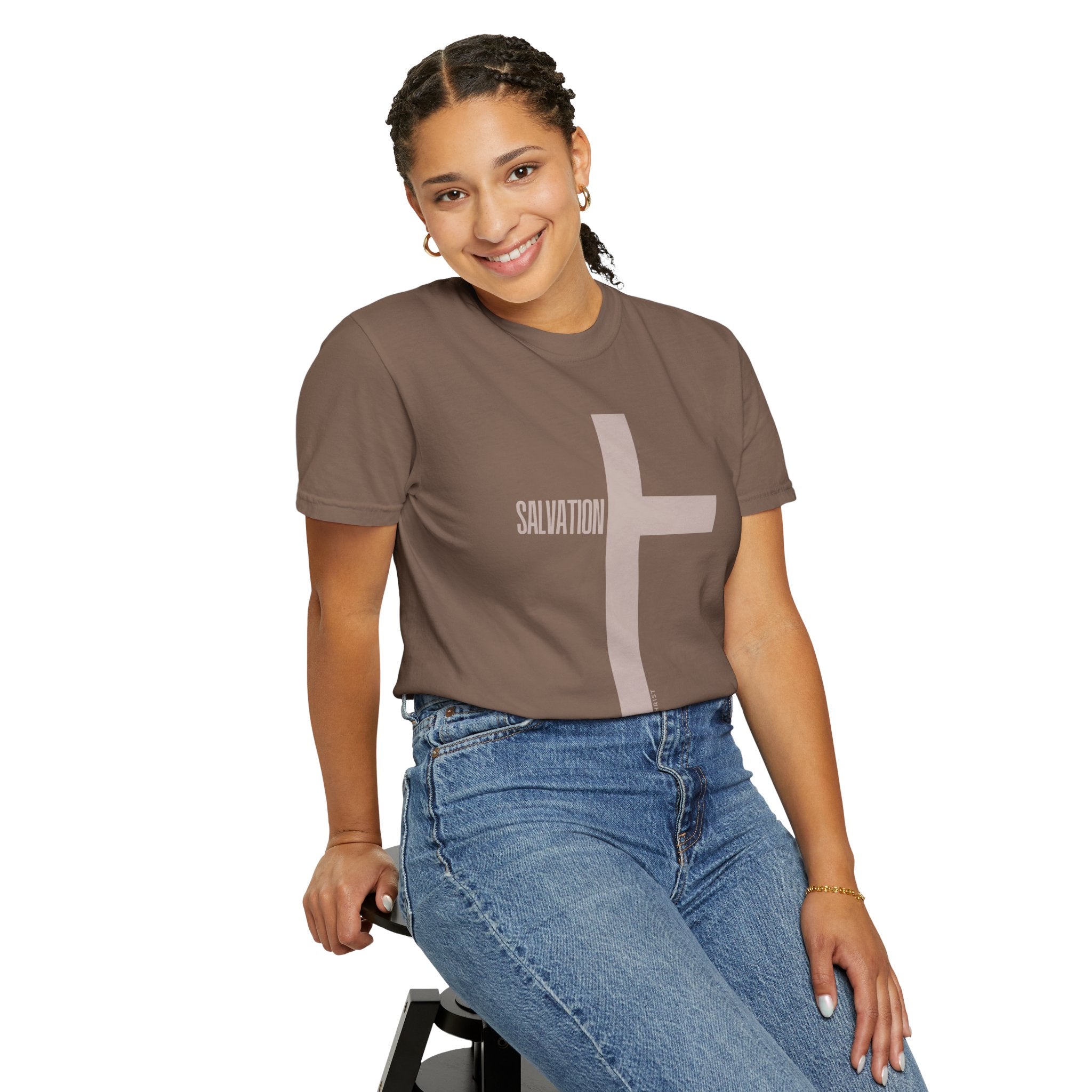 Salvation Cross T-Shirt — Minimal Christian Faith Tee