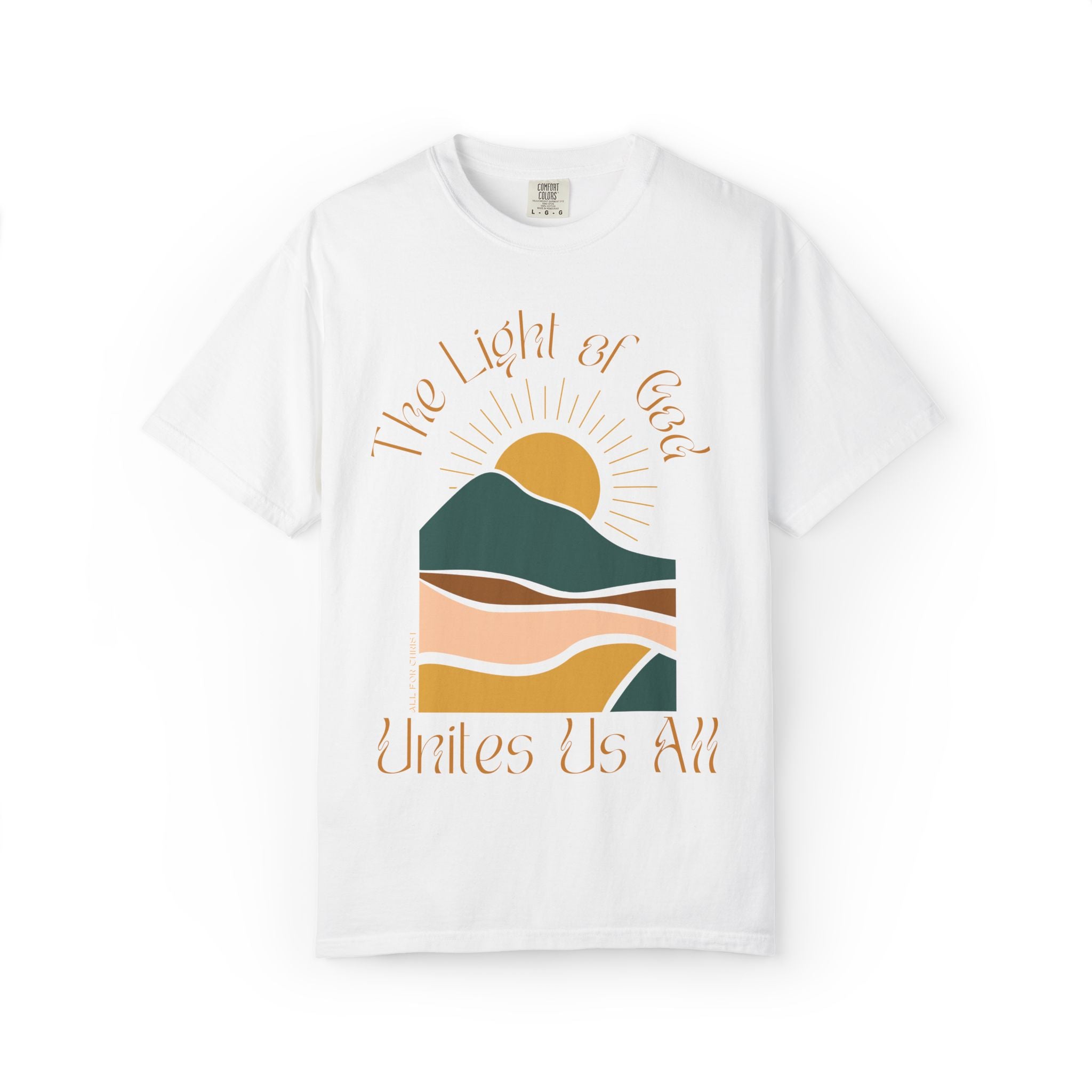 The Light of God T-Shirt — Spiritual Mountain Sunset Graphic Tee